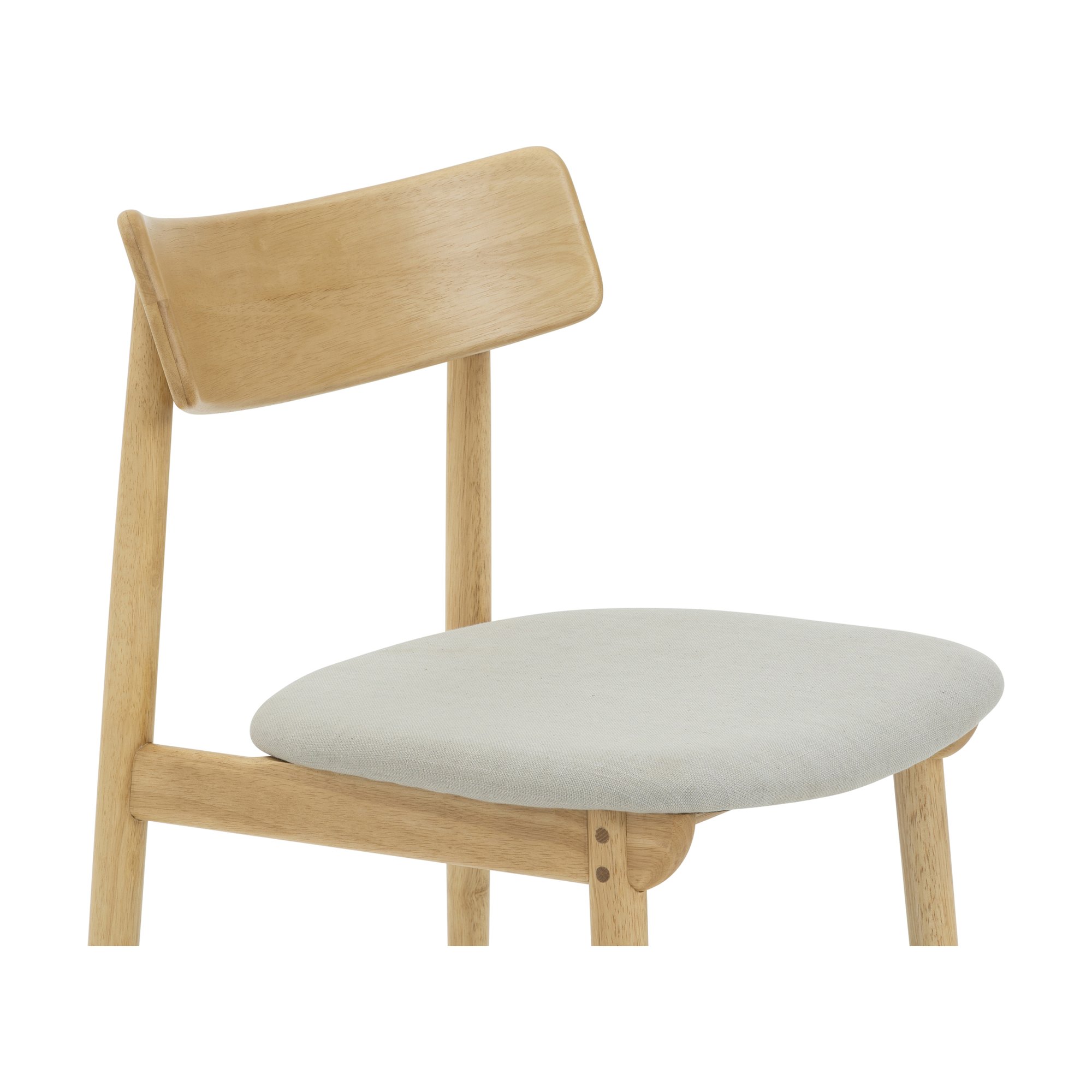 Silla de Comedor Connect con Estructura de Rubberwood Natural y Tela Diego Mineral - image 5