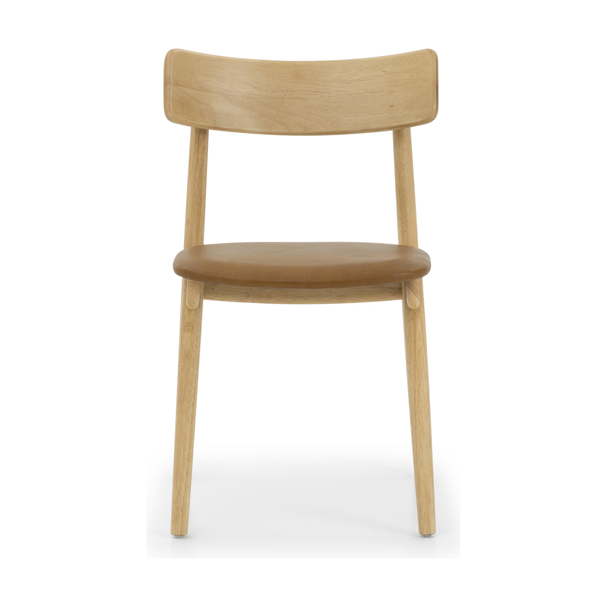 Silla de Comedor Connect con Estructura de Rubberwood Natural y Cuero Oxford Spice - image 2