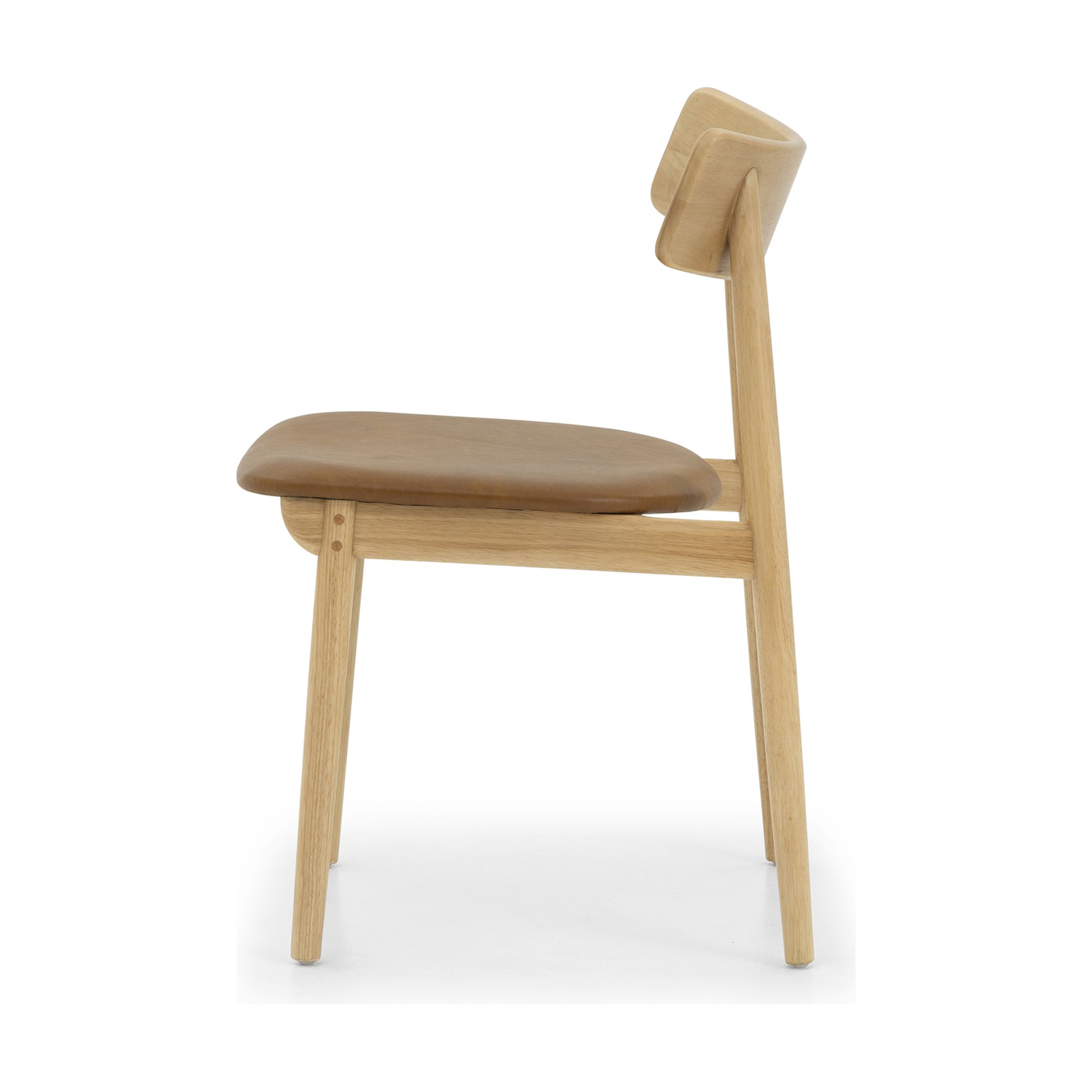 Silla de Comedor Connect con Estructura de Rubberwood Natural y Cuero Oxford Spice - image 3