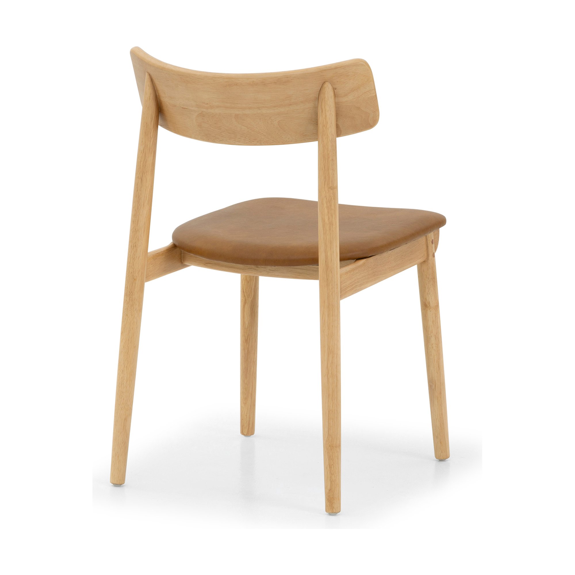 Silla de Comedor Connect con Estructura de Rubberwood Natural y Cuero Oxford Spice - image 4