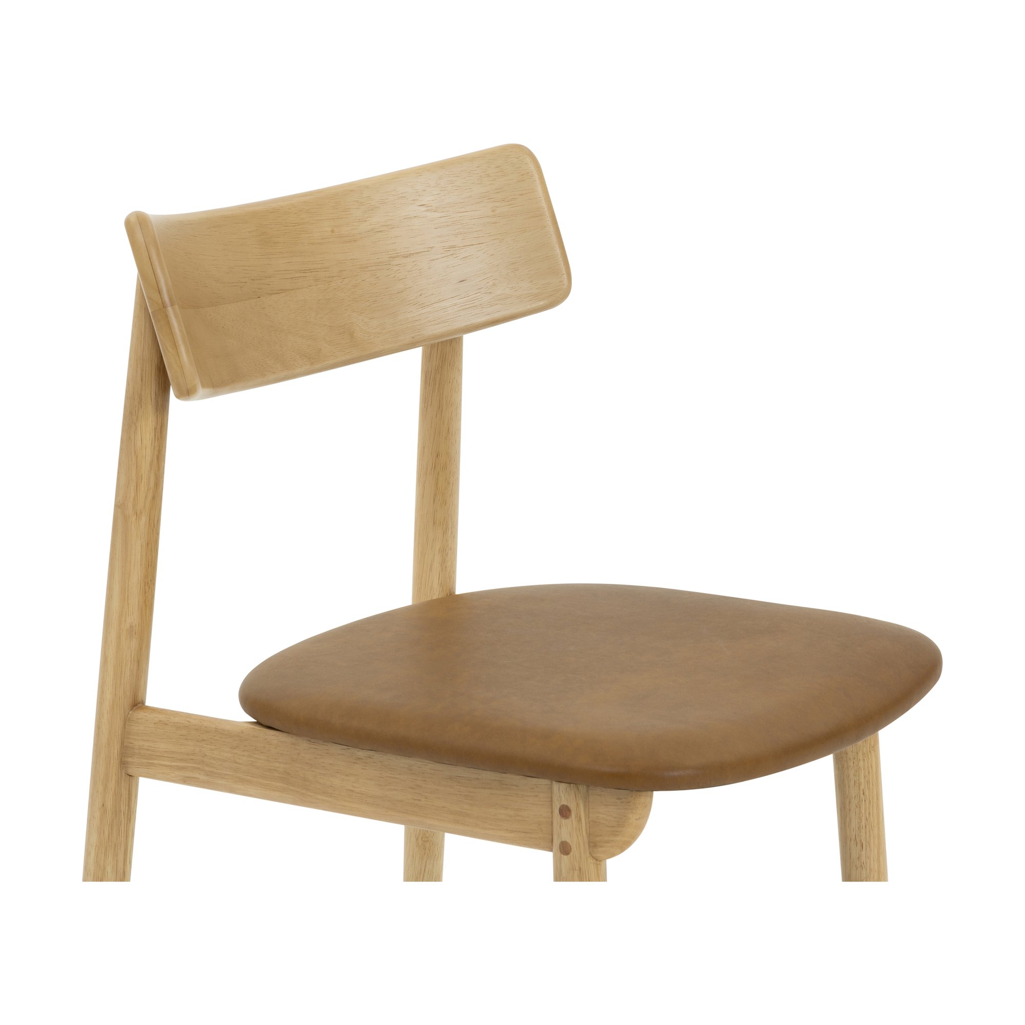 Silla de Comedor Connect con Estructura de Rubberwood Natural y Cuero Oxford Spice - image 5