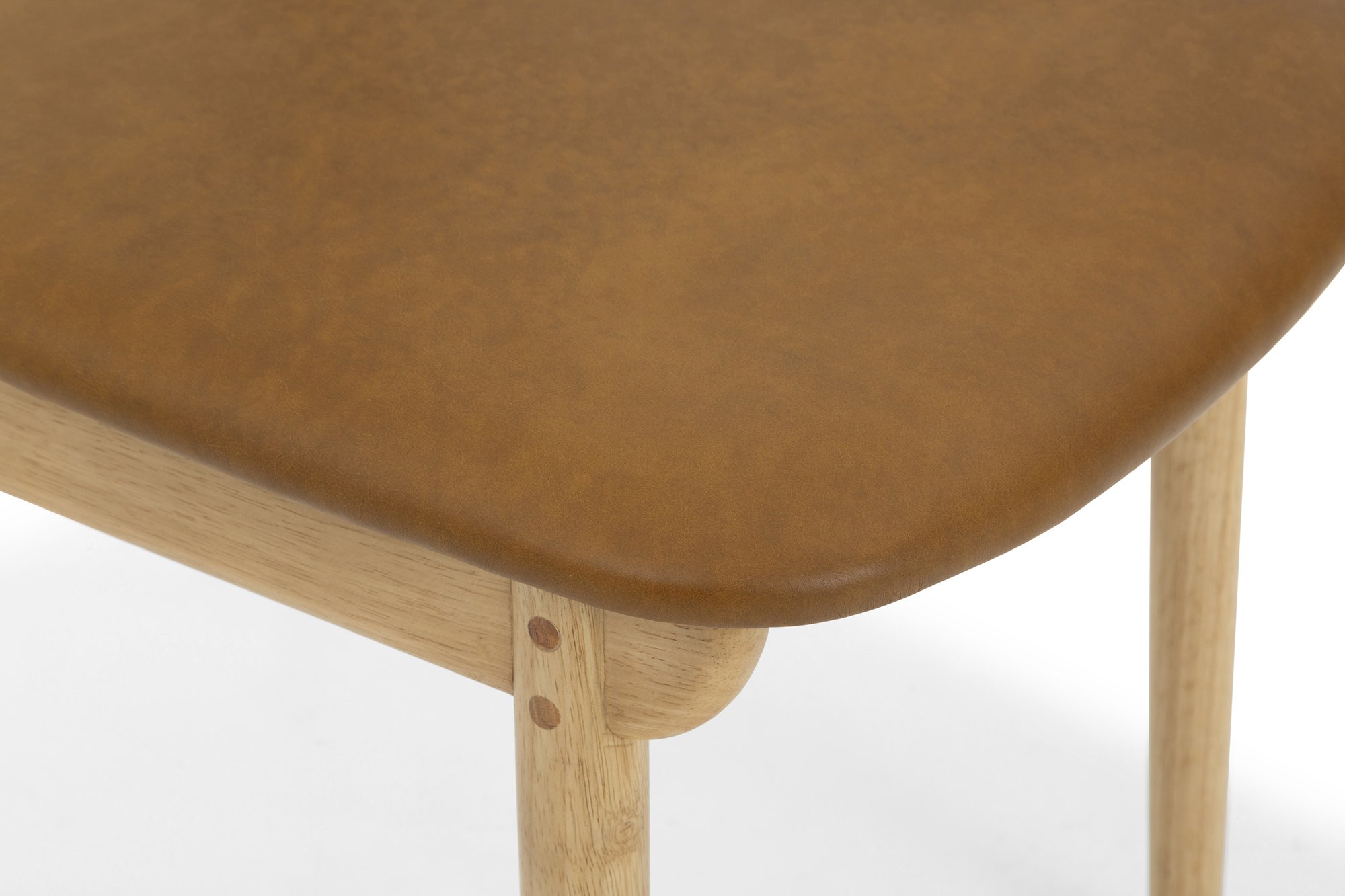 Silla de Comedor Connect con Estructura de Rubberwood Natural y Cuero Oxford Spice - image 6