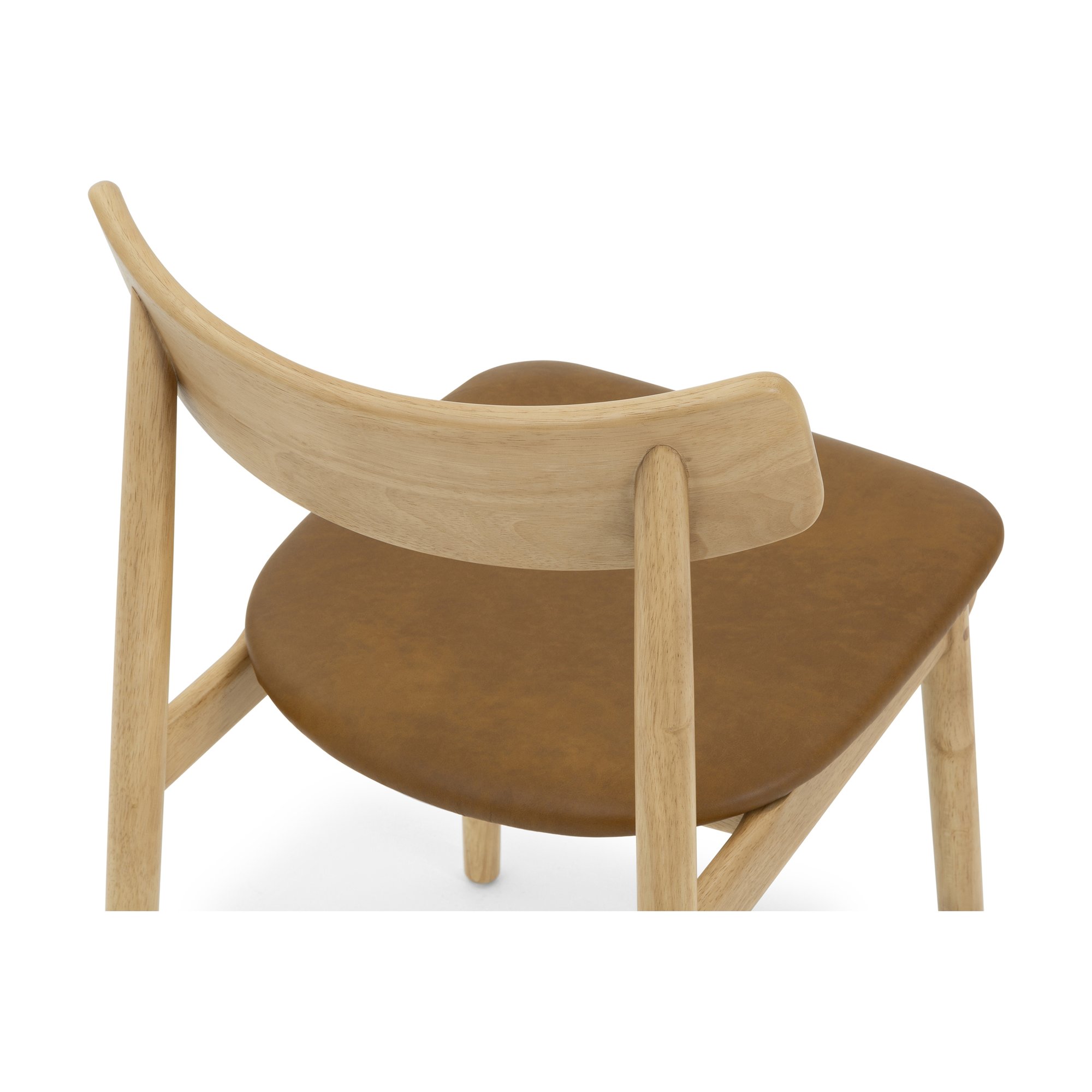 Silla de Comedor Connect con Estructura de Rubberwood Natural y Cuero Oxford Spice - image 7