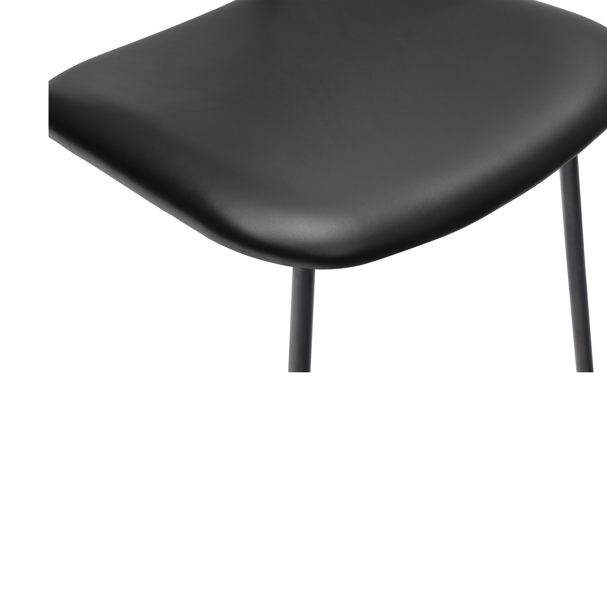 Dayton Dining Chair with Black Steel Frame, Natural Oak Trim and Black Leather - image 6
