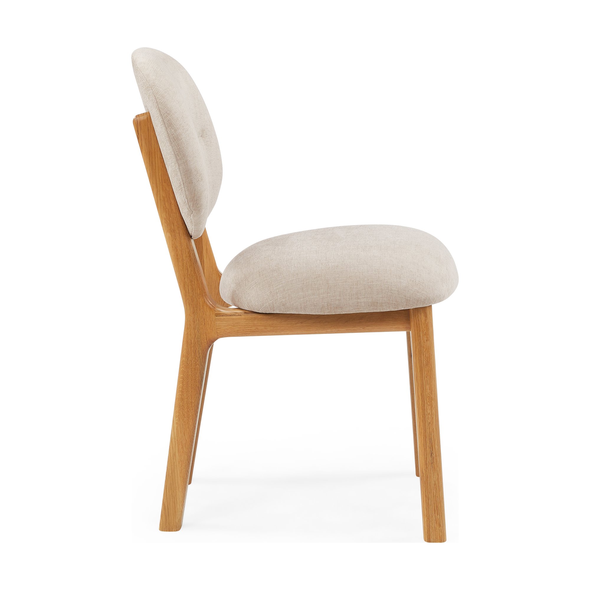 Silla de Comedor Klee con Estructura de Roble Natural y Tela Modern Sand - image 3