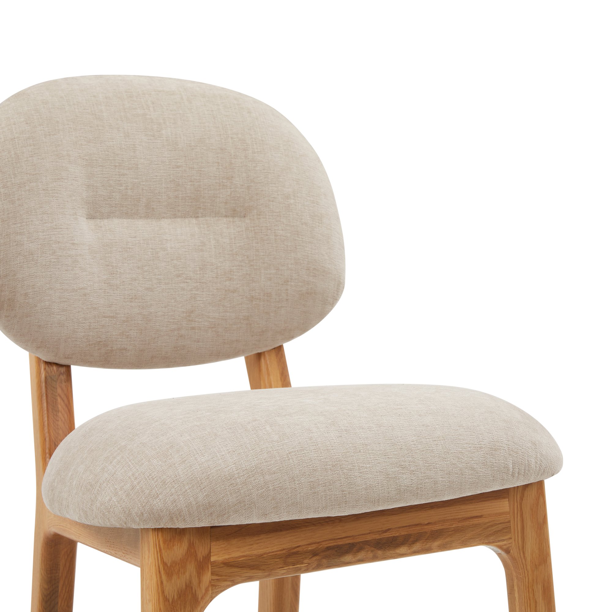 Silla de Comedor Klee con Estructura de Roble Natural y Tela Modern Sand - image 6