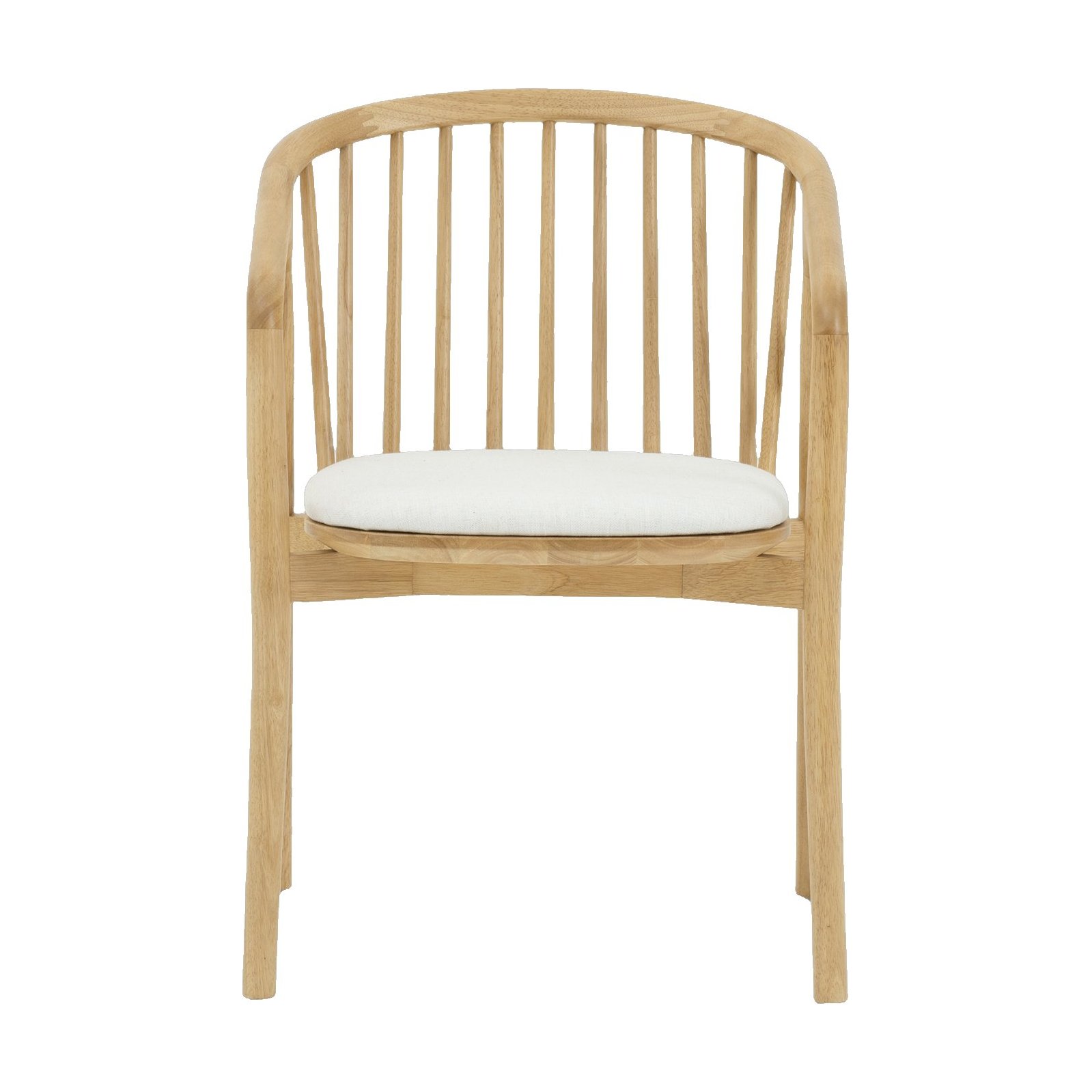 Lake Arm Chair with Natural Rubberwood Frame and Diego Cream Fabric - image 2