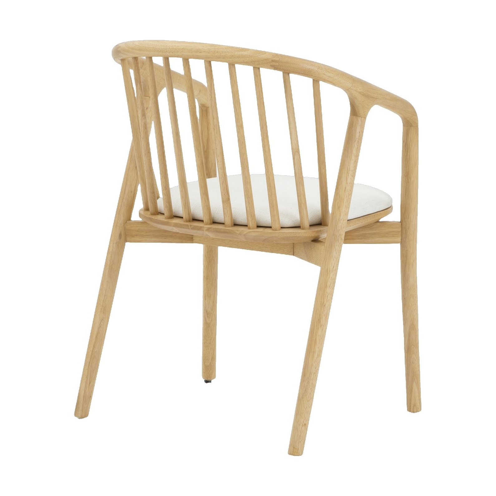 Lake Arm Chair with Natural Rubberwood Frame and Diego Cream Fabric - image 3