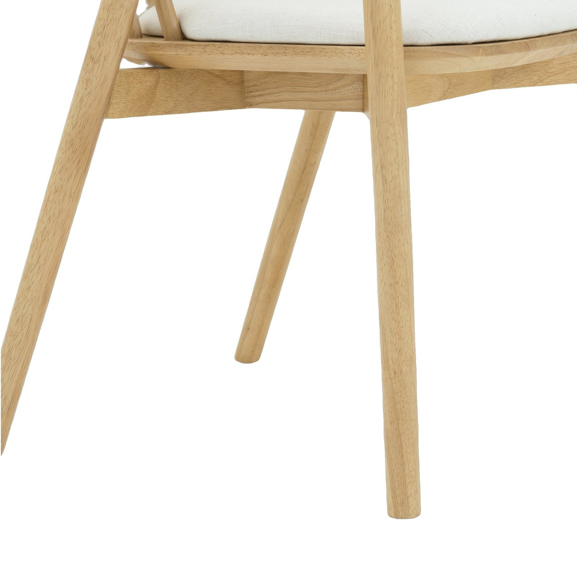 Lake Arm Chair with Natural Rubberwood Frame and Diego Cream Fabric - image 6