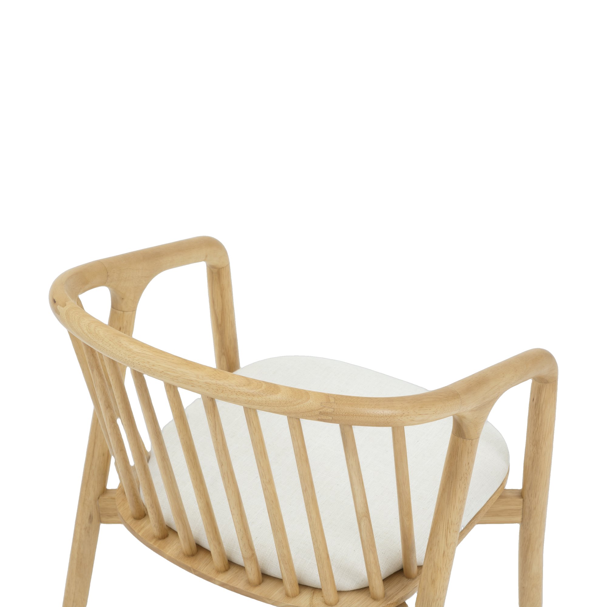 Lake Arm Chair with Natural Rubberwood Frame and Diego Cream Fabric - image 7