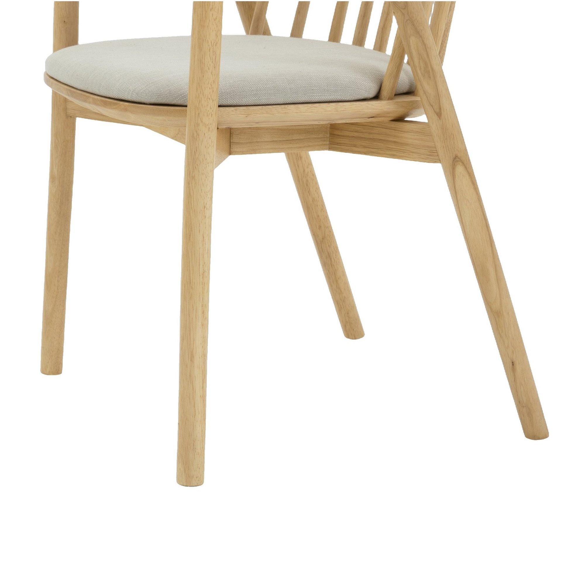 Silla de Comedor Lake con Brazos, con Estructura de Rubberwood Natural y Tela Diego Mineral - image 6