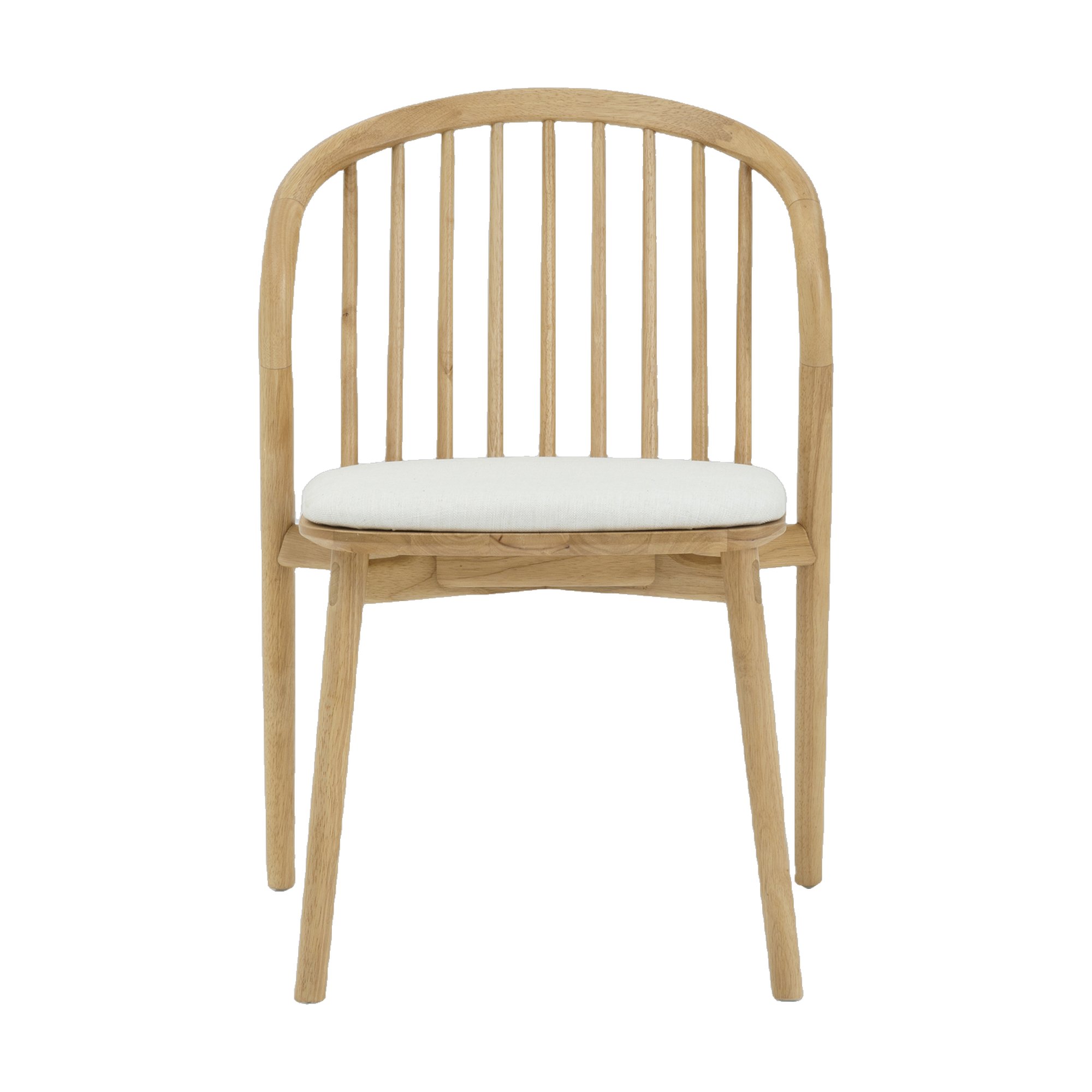 Luna Dining Chair with Natural Rubberwood Frame and Diego Cream Fabric - image 2