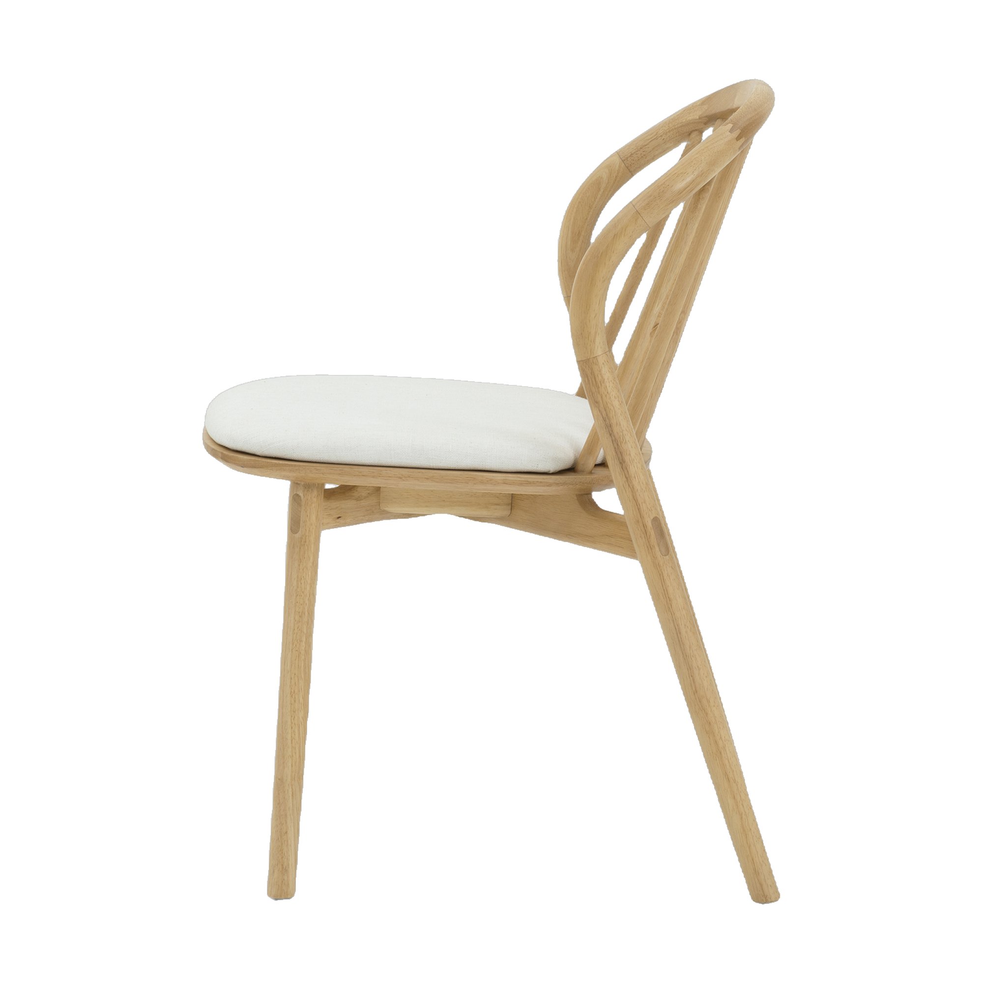 Luna Dining Chair with Natural Rubberwood Frame and Diego Cream Fabric - image 3