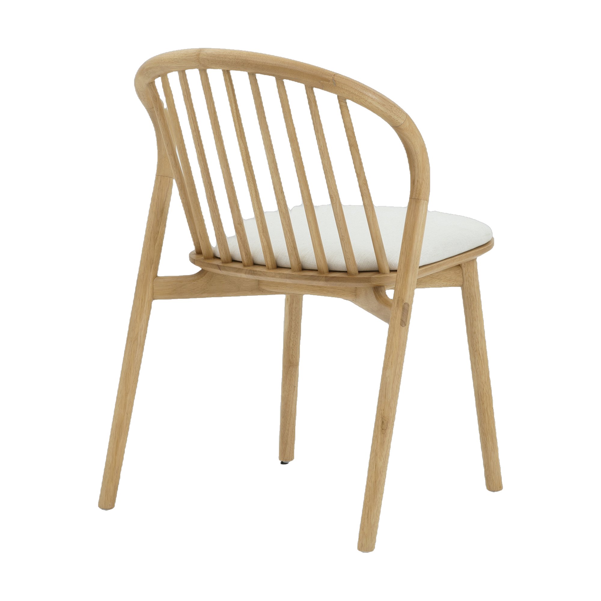 Luna Dining Chair with Natural Rubberwood Frame and Diego Cream Fabric - image 4