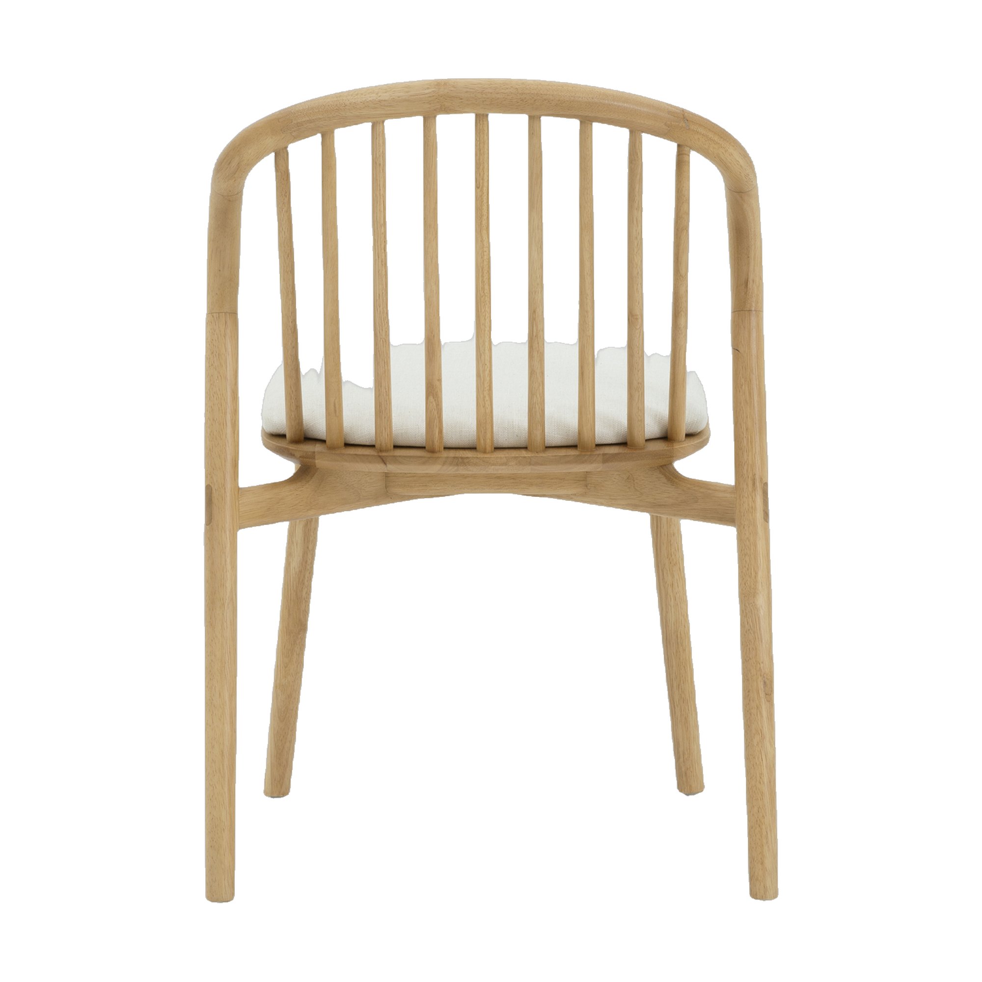 Luna Dining Chair with Natural Rubberwood Frame and Diego Cream Fabric - image 5