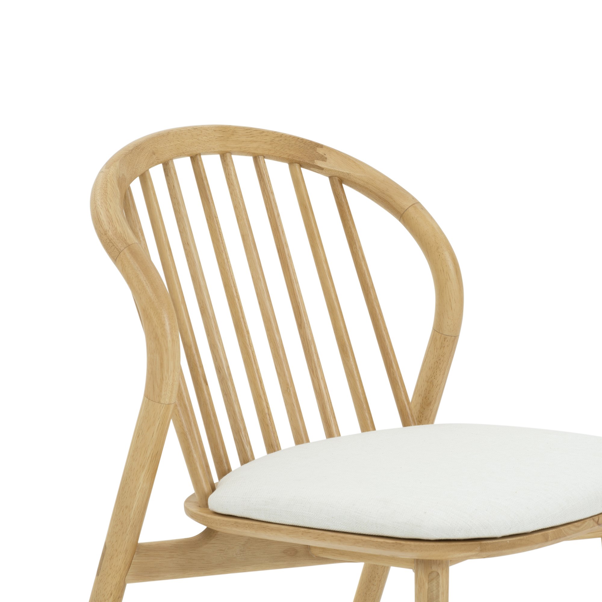 Luna Dining Chair with Natural Rubberwood Frame and Diego Cream Fabric - image 6