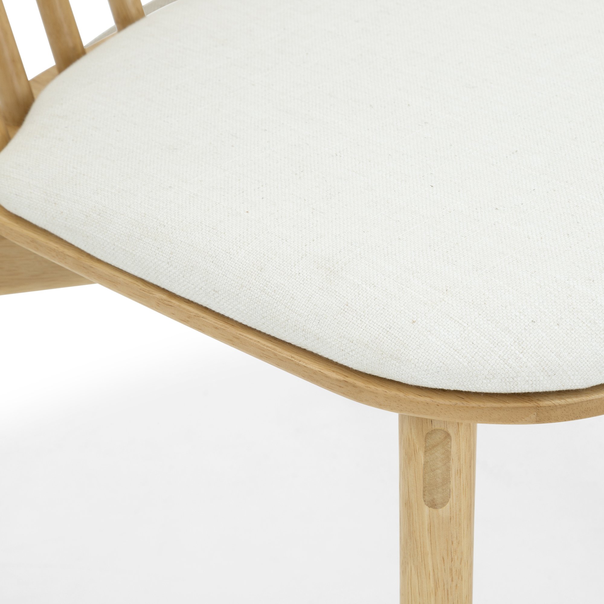 Luna Dining Chair with Natural Rubberwood Frame and Diego Cream Fabric - image 7