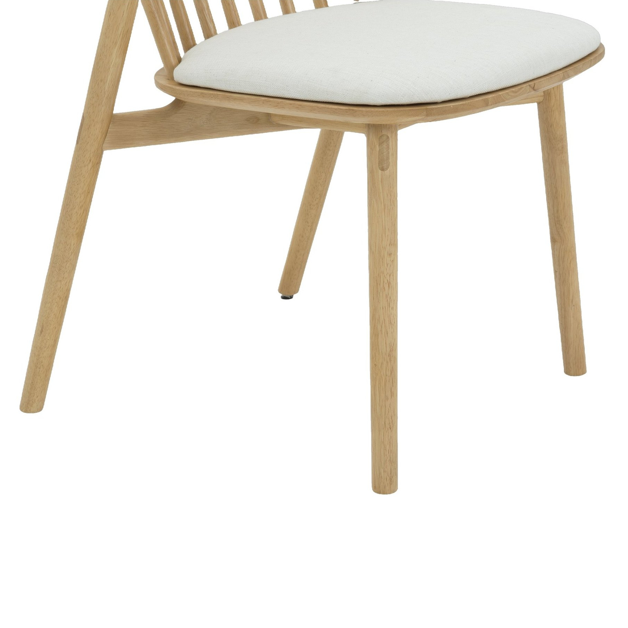Luna Dining Chair with Natural Rubberwood Frame and Diego Cream Fabric - image 8