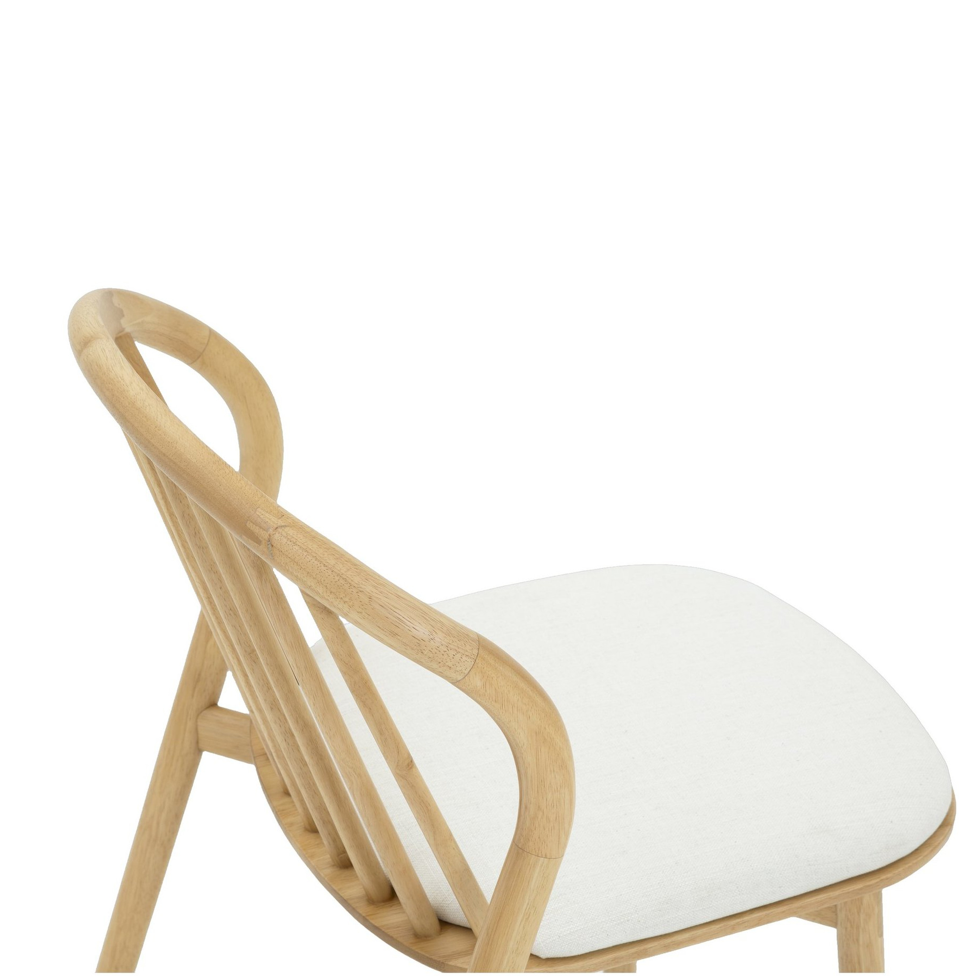 Luna Dining Chair with Natural Rubberwood Frame and Diego Cream Fabric - image 9