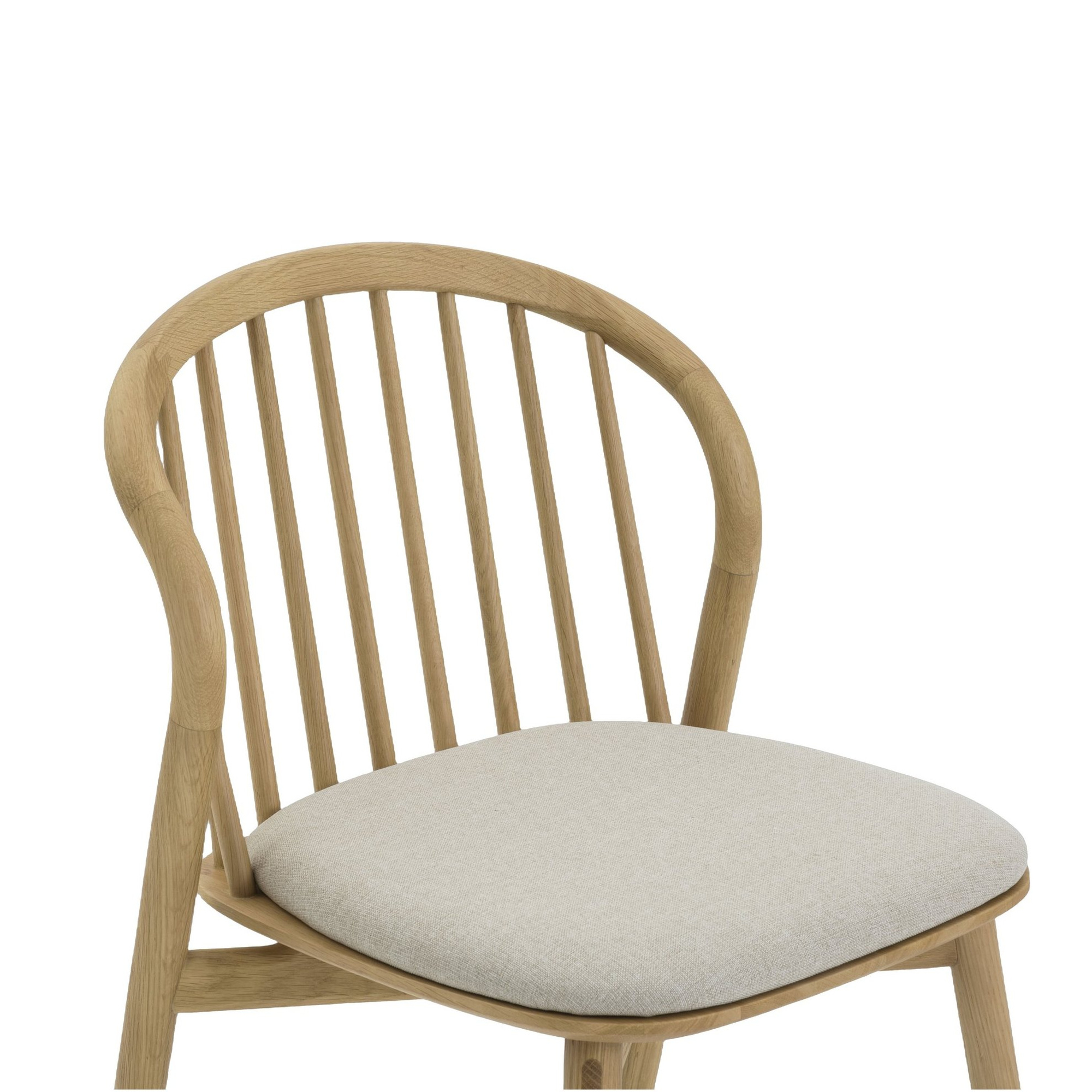 Silla de Comedor Luna con Estructura de Rubberwood Natural y Tela Diego Mineral - image 2
