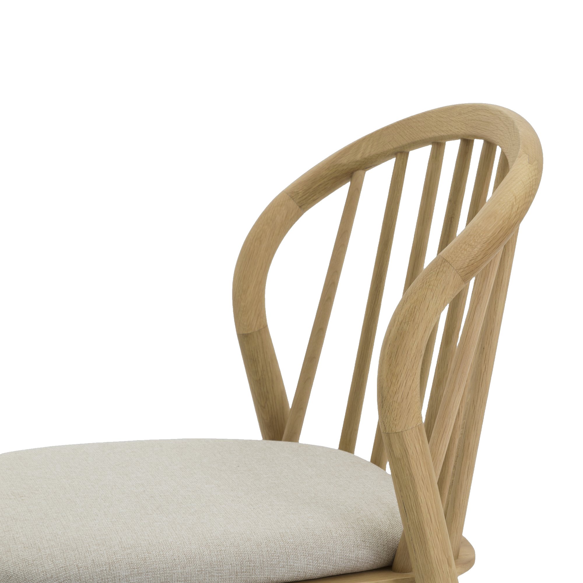 Silla de Comedor Luna con Estructura de Rubberwood Natural y Tela Diego Mineral - image 3
