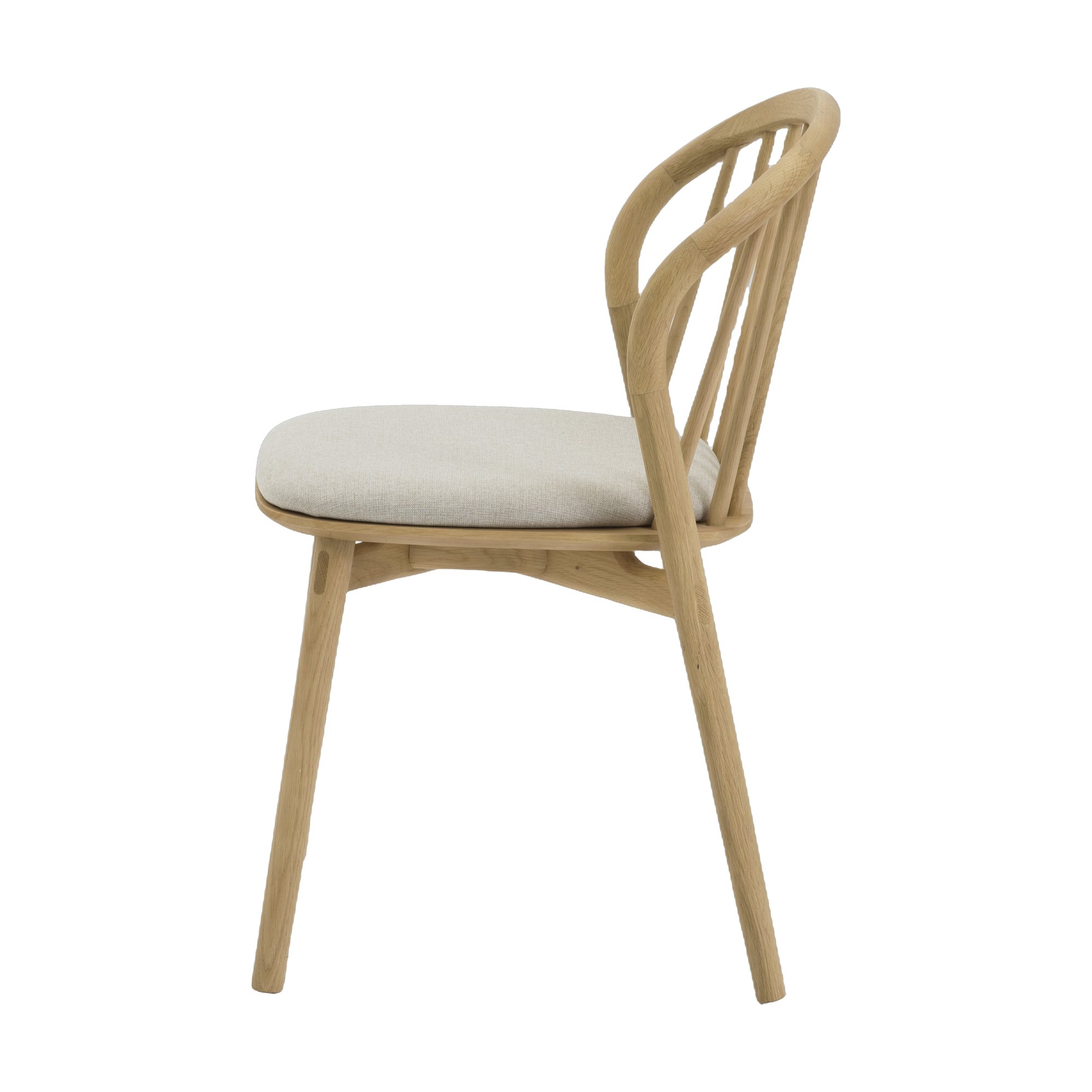 Silla de Comedor Luna con Estructura de Rubberwood Natural y Tela Diego Mineral - image 5