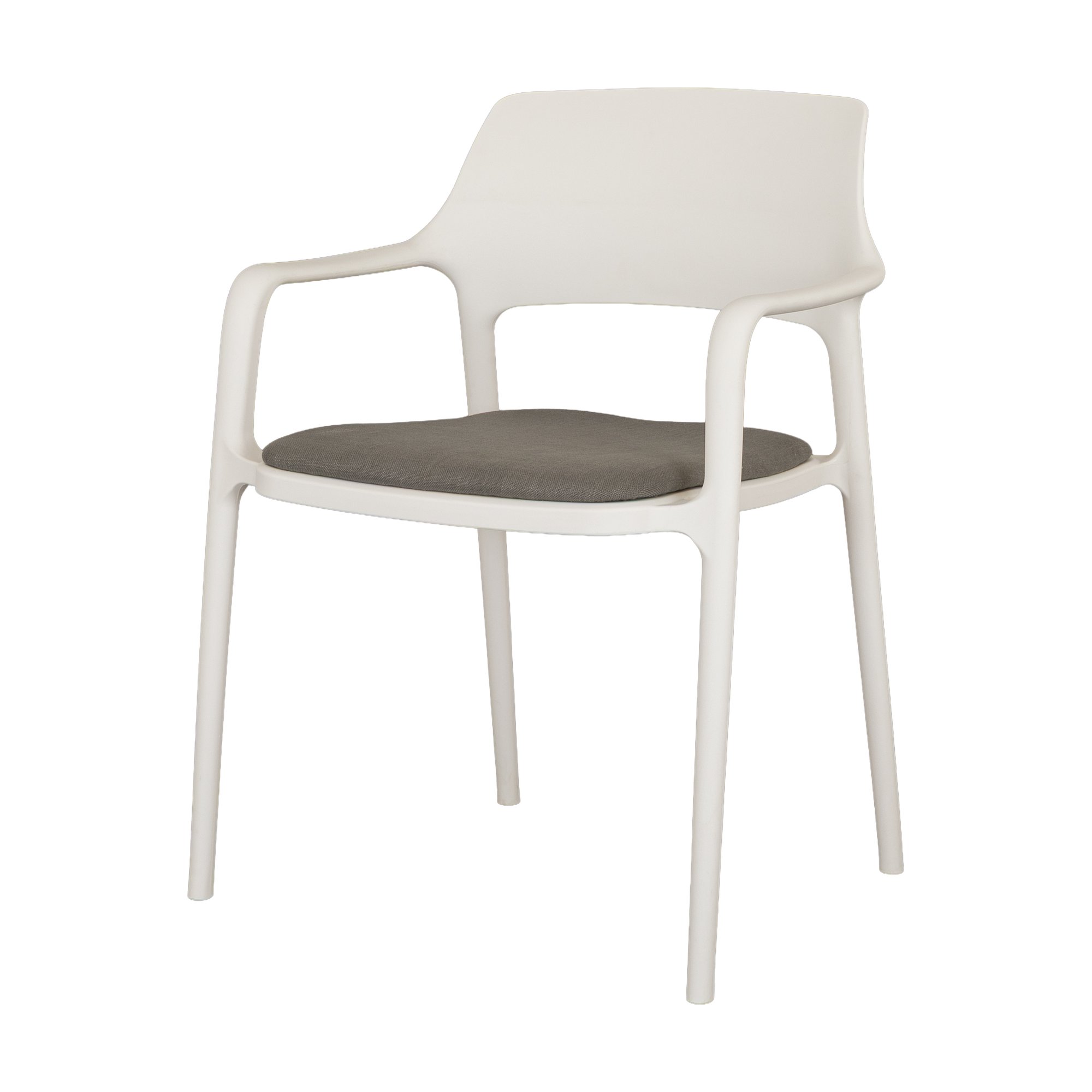 Silla Medusa con Asiento Tapizado con Estructura de Polipropileno Blanco Hueso y Tela Diego Steel - image 1