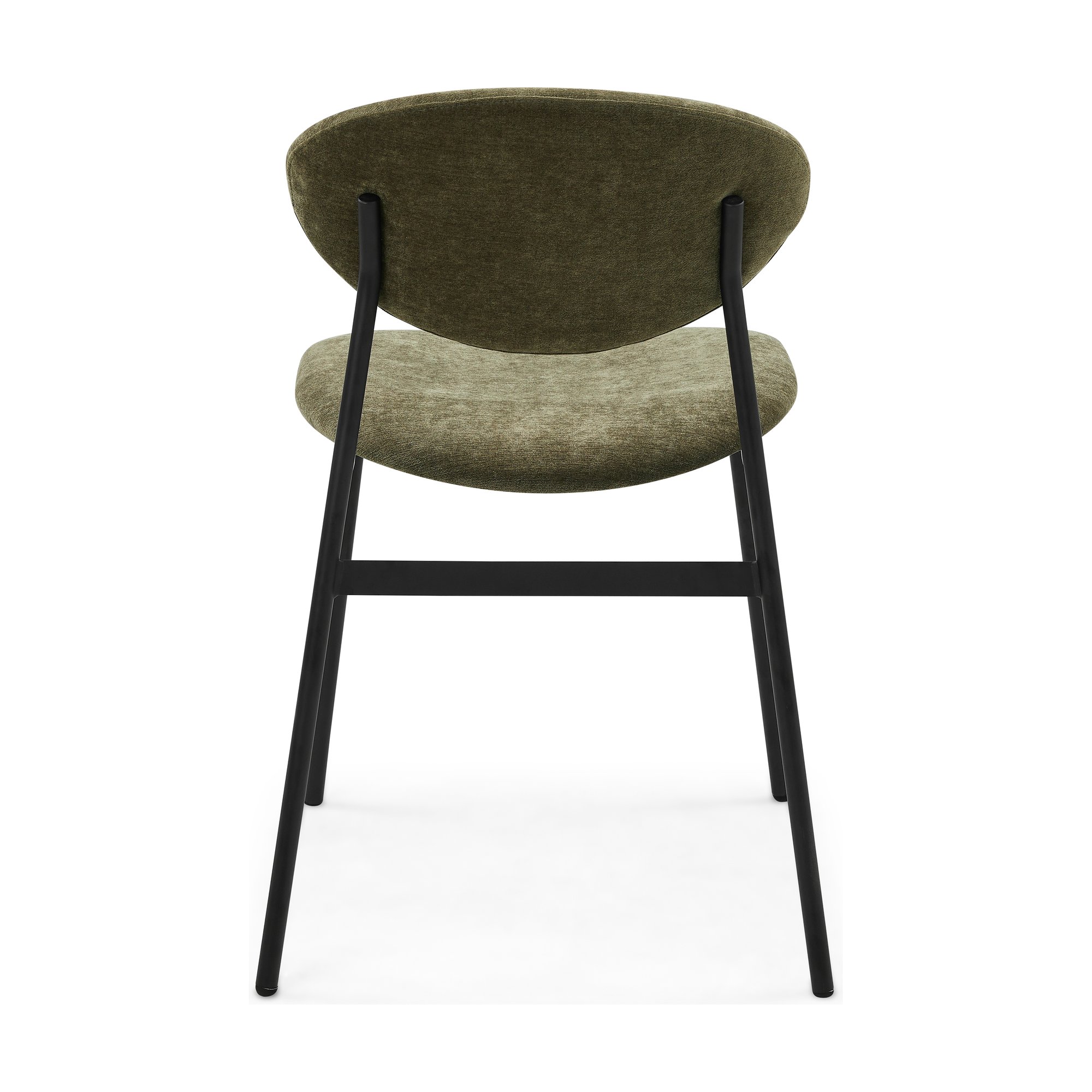 Silla de Comedor Milton con Estructura de Acero Negro y Tela Moss Olive - image 3