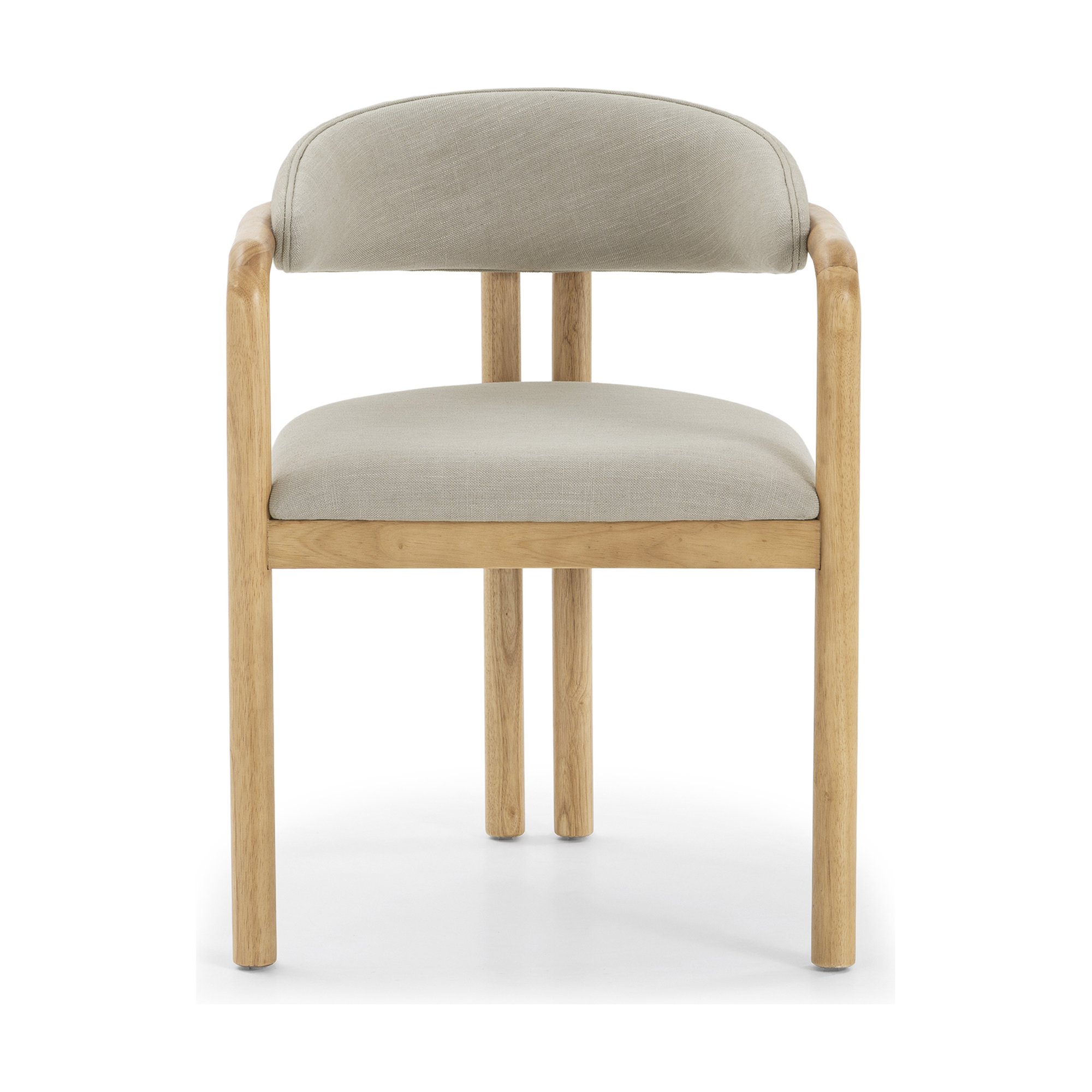 Silla de Comedor Palermo con Brazos, con Estructura de Rubberwood Natural y Tela Diego Mineral - image 2