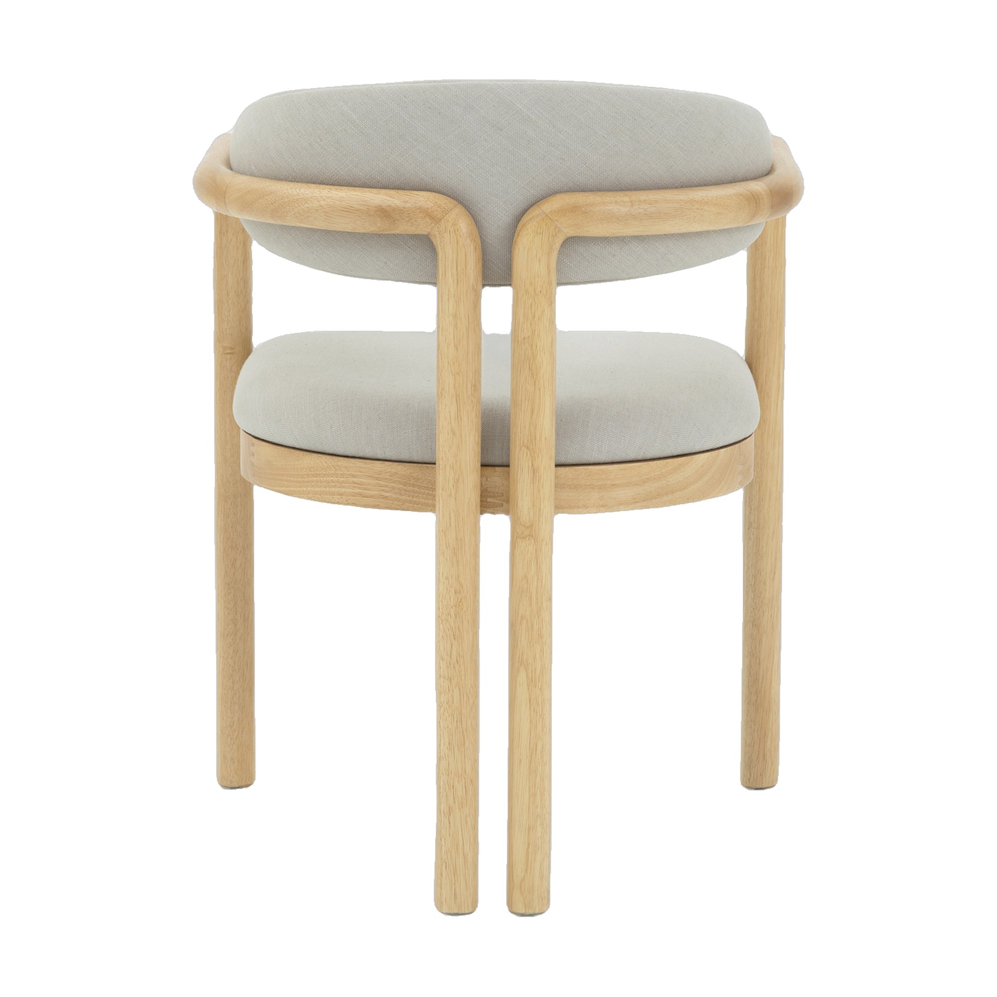 Silla de Comedor Palermo con Brazos, con Estructura de Rubberwood Natural y Tela Diego Mineral - image 3