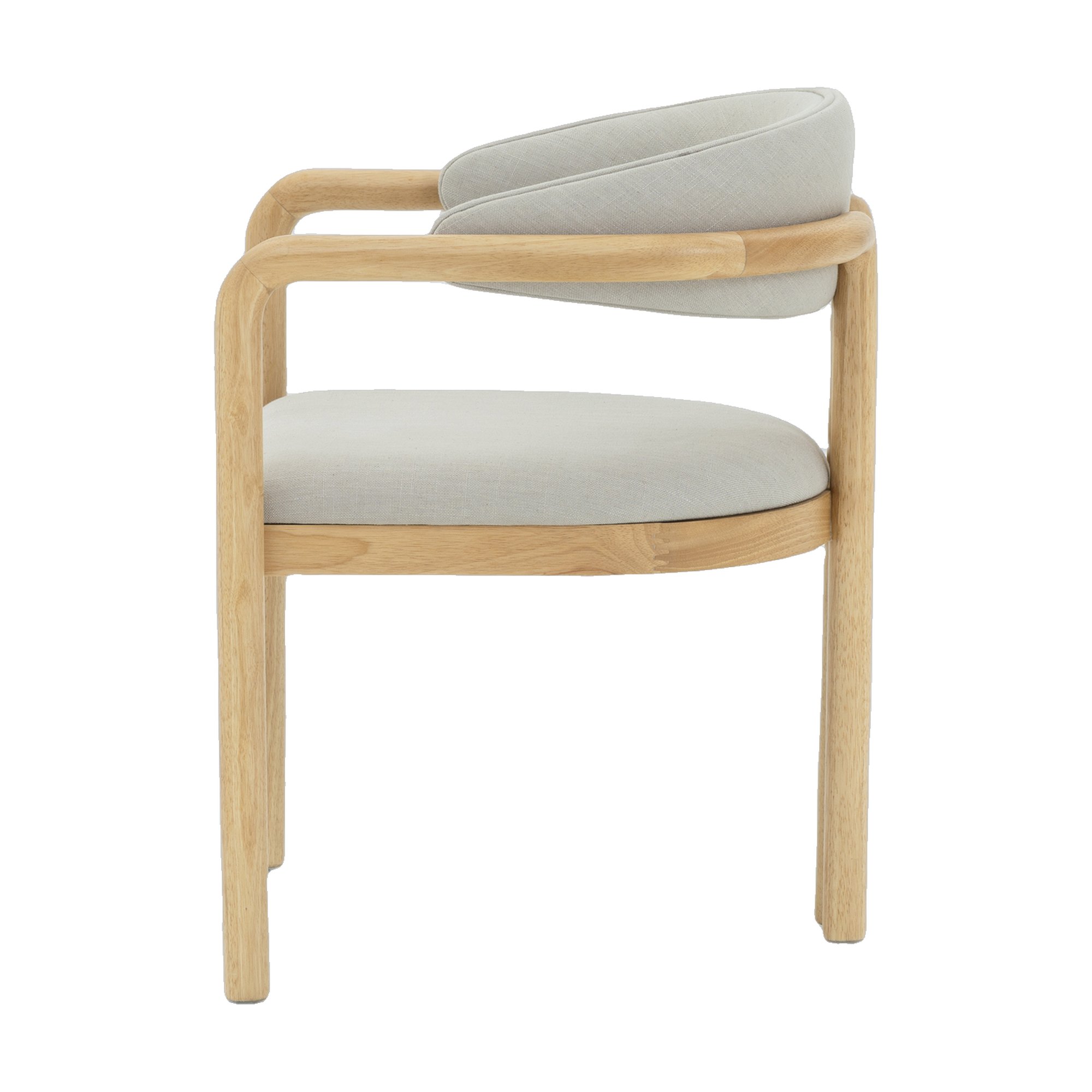 Silla de Comedor Palermo con Brazos, con Estructura de Rubberwood Natural y Tela Diego Mineral - image 4