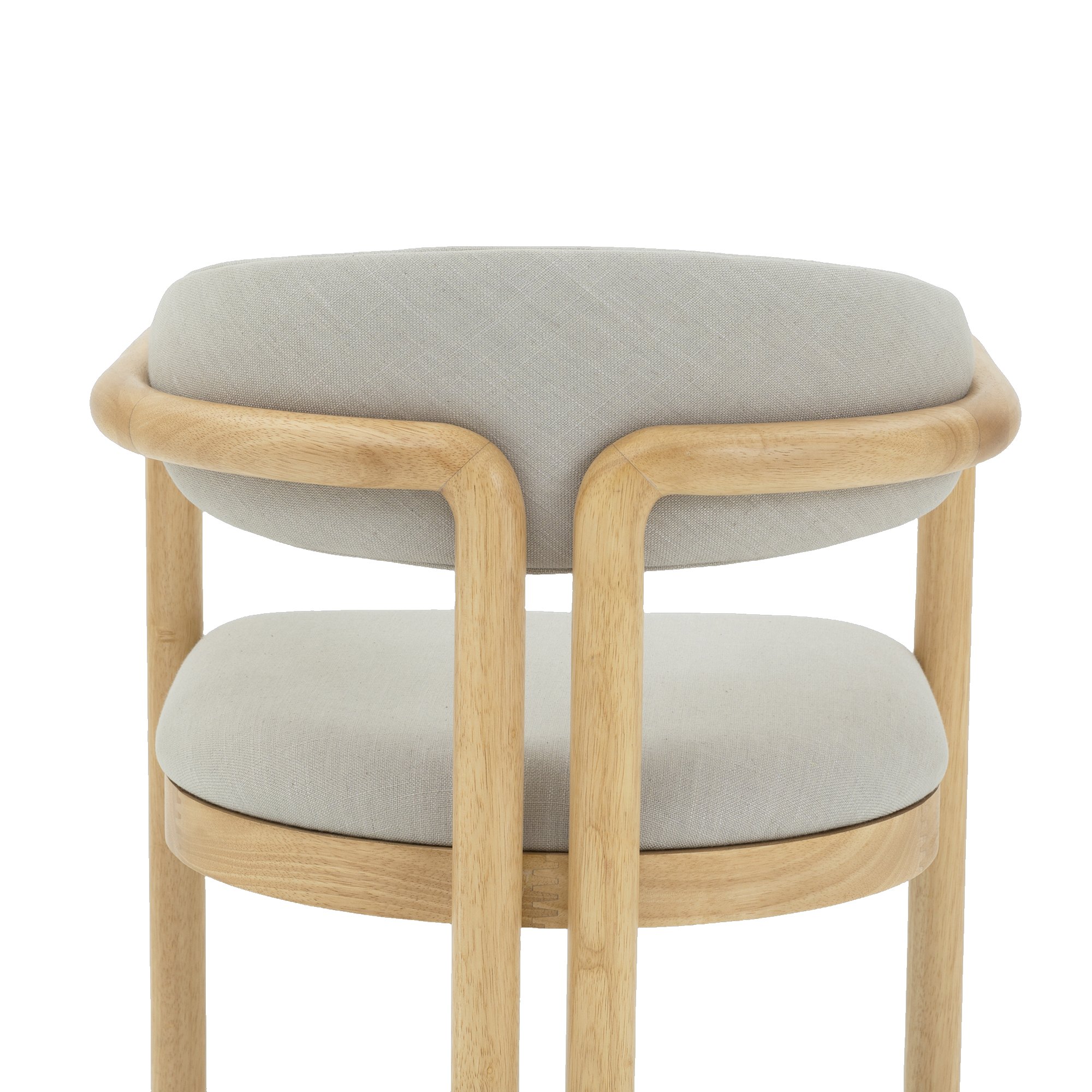 Silla de Comedor Palermo con Brazos, con Estructura de Rubberwood Natural y Tela Diego Mineral - image 6