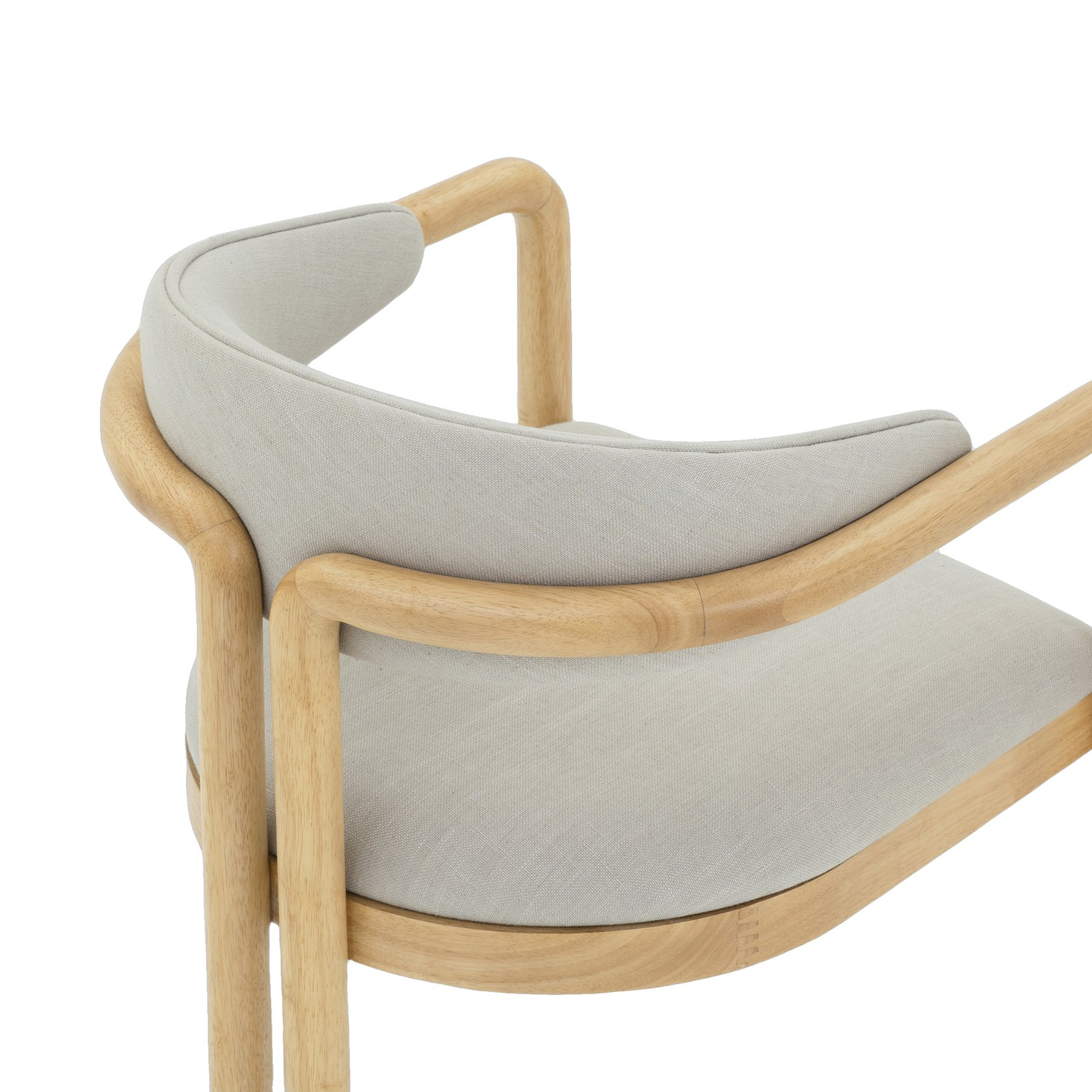 Silla de Comedor Palermo con Brazos, con Estructura de Rubberwood Natural y Tela Diego Mineral - image 7
