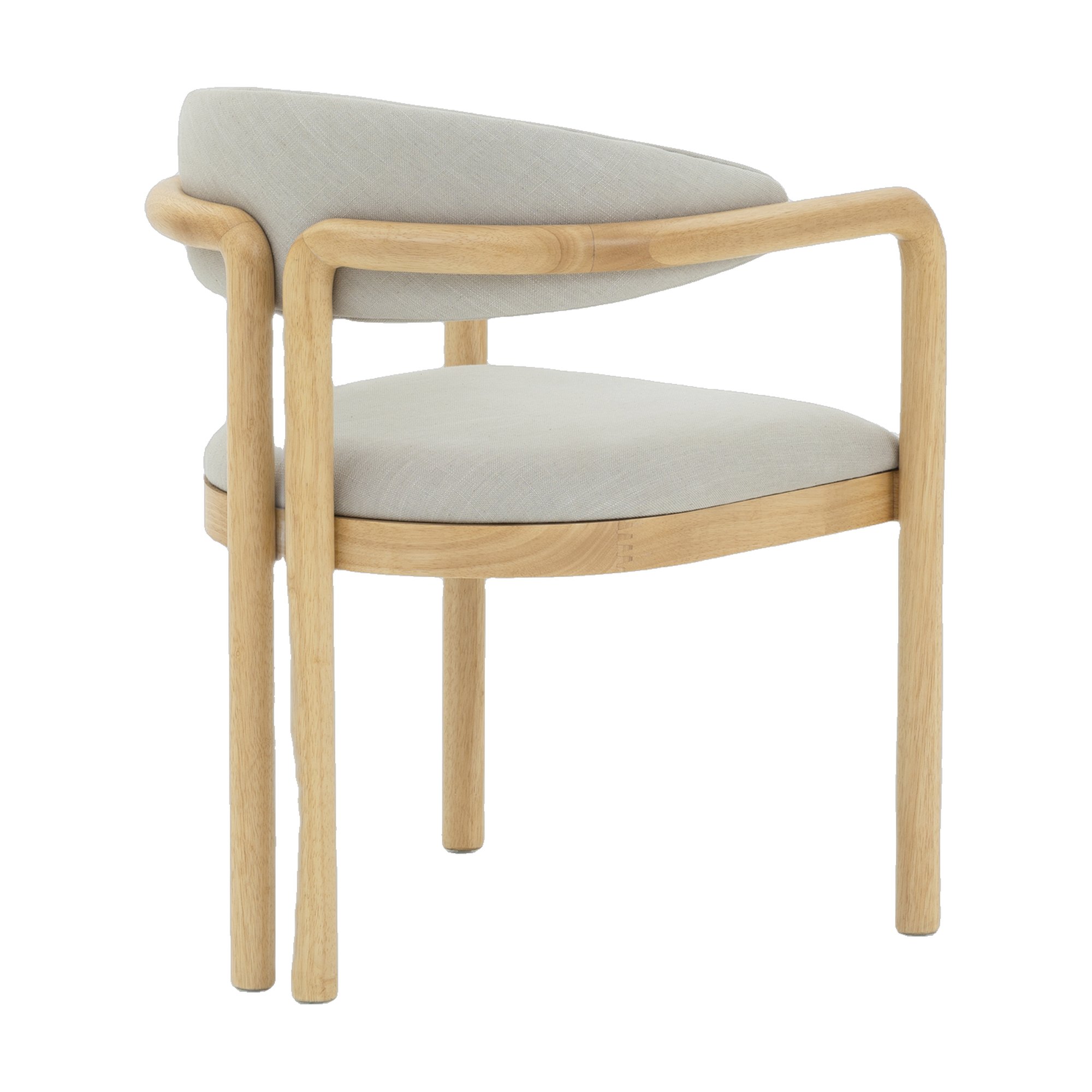 Silla de Comedor Palermo con Brazos, con Estructura de Rubberwood Natural y Tela Diego Mineral - image 8