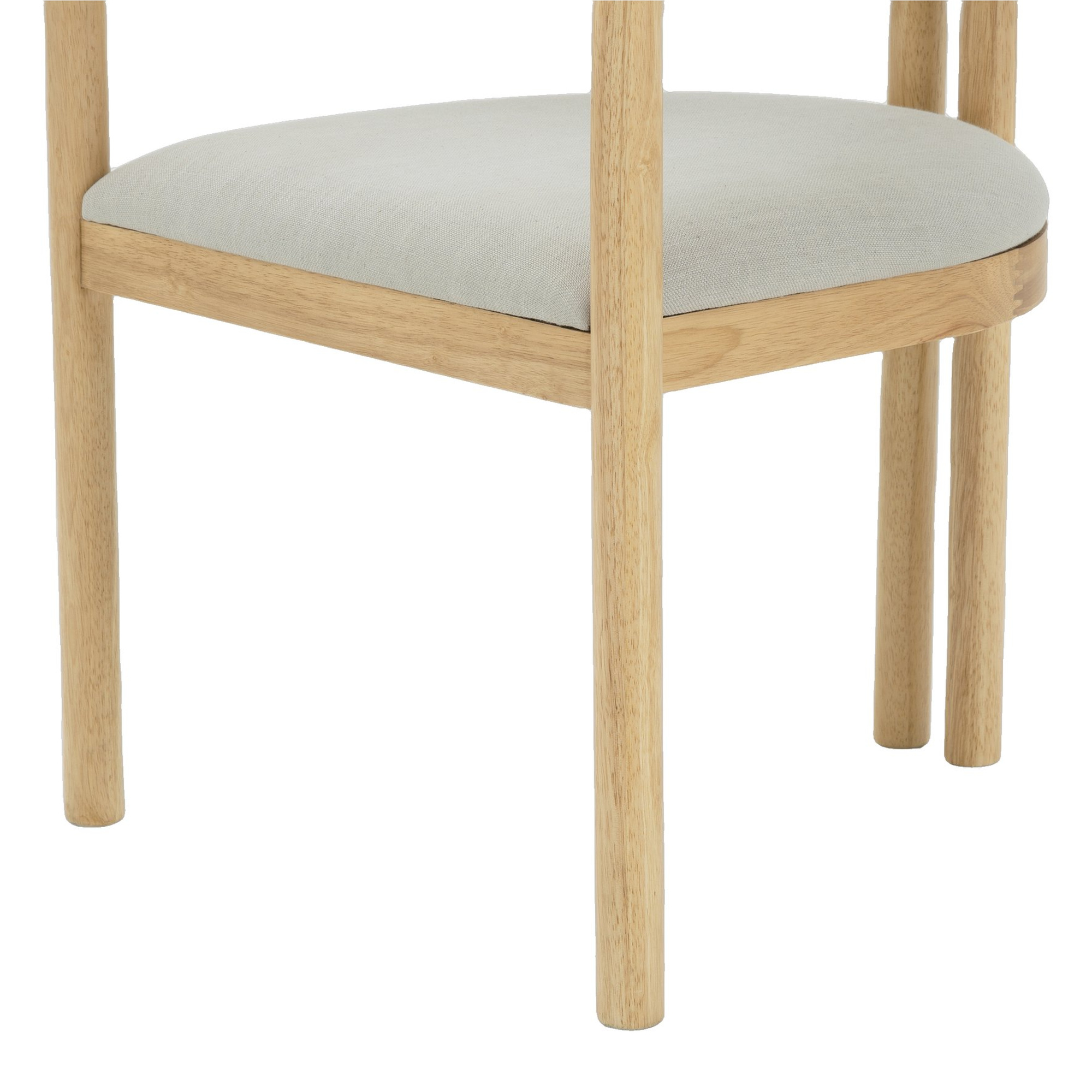 Silla de Comedor Palermo con Brazos, con Estructura de Rubberwood Natural y Tela Diego Mineral - image 9