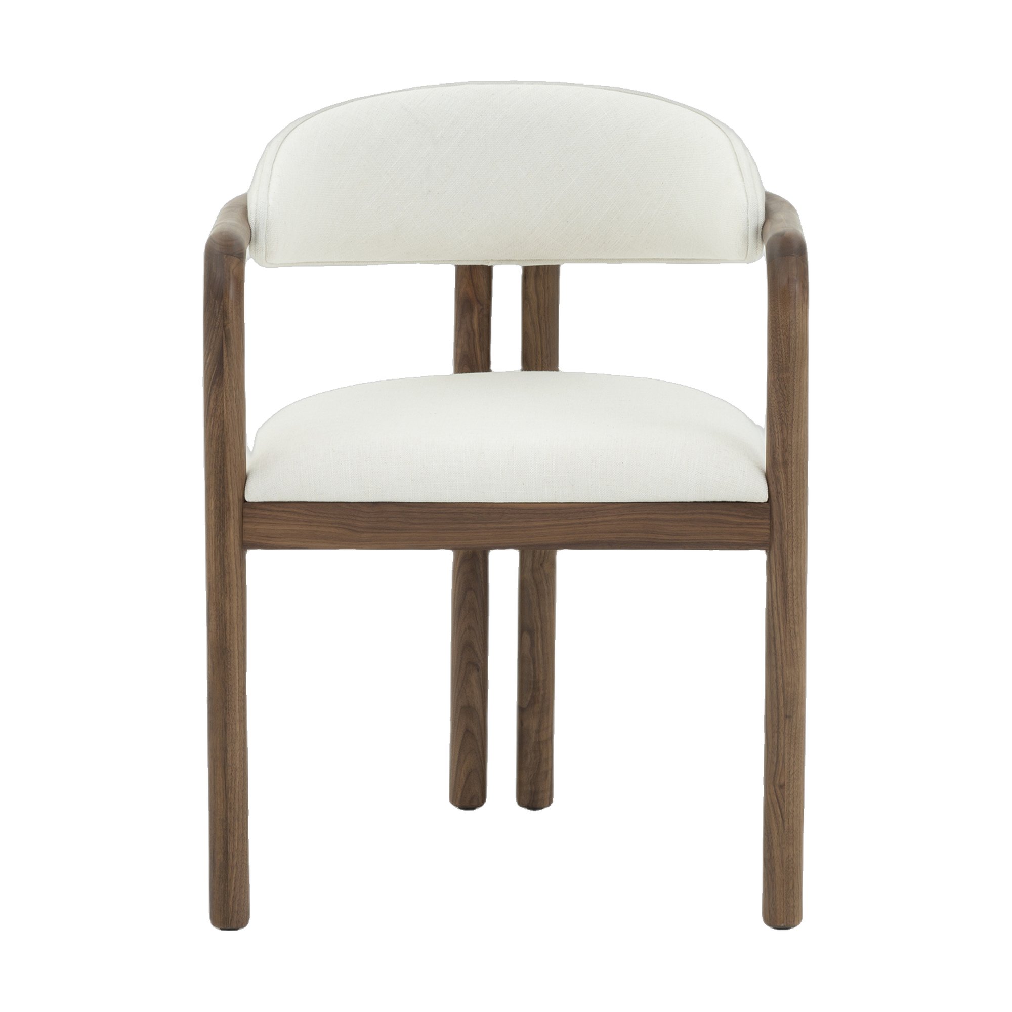 Silla de Comedor Palermo con Brazos, con Estructura de Nogal Natural y Tela Diego Cream - image 2