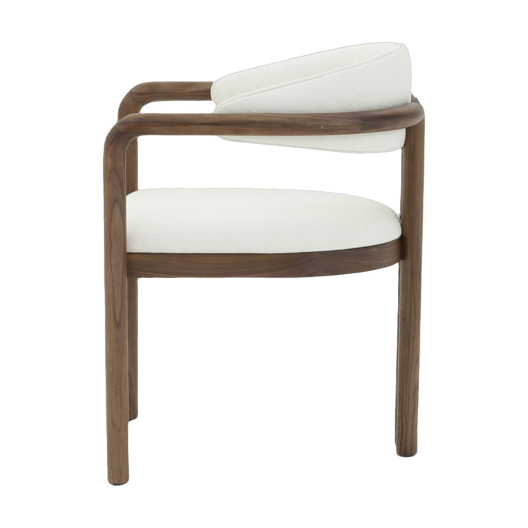 Silla de Comedor Palermo con Brazos, con Estructura de Nogal Natural y Tela Diego Cream - image 4