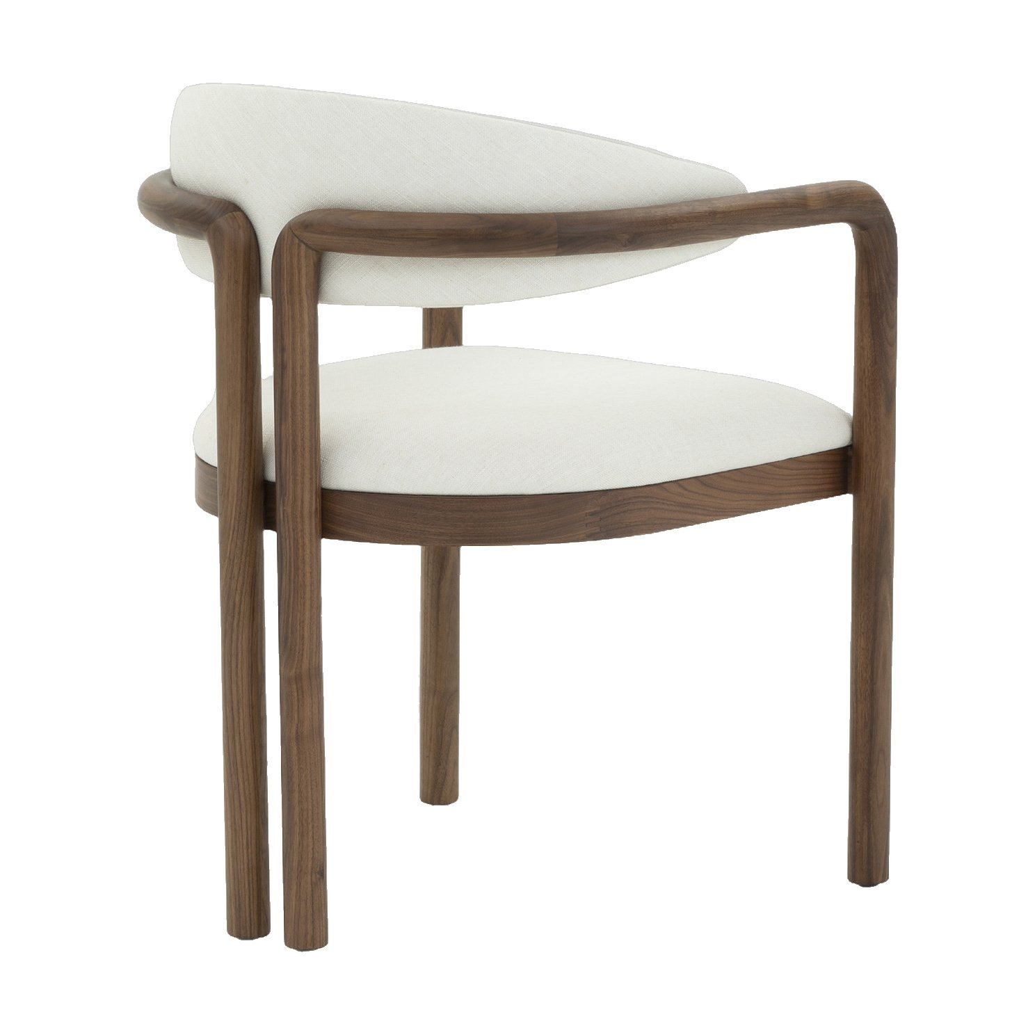 Silla de Comedor Palermo con Brazos, con Estructura de Nogal Natural y Tela Diego Cream - image 5