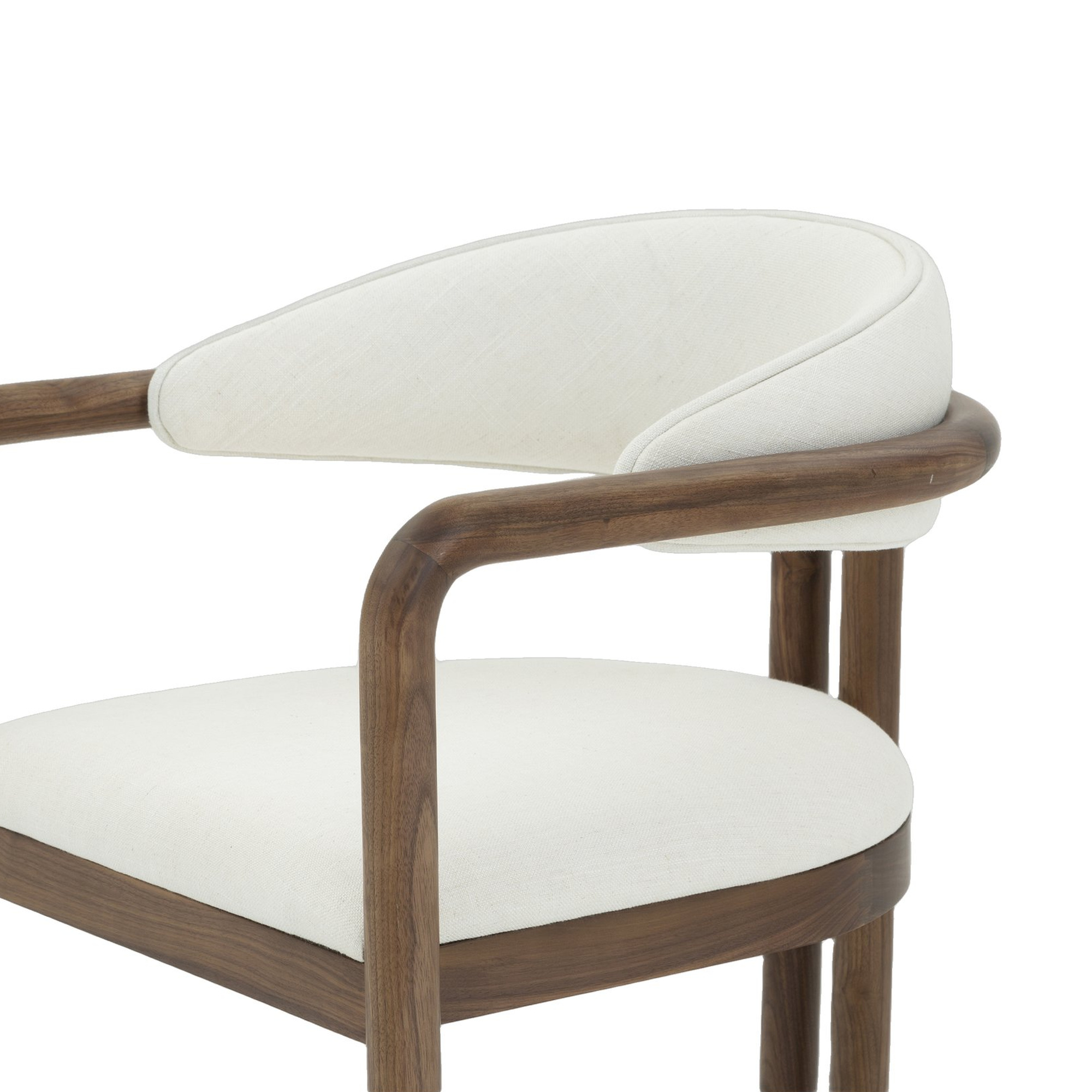 Silla de Comedor Palermo con Brazos, con Estructura de Nogal Natural y Tela Diego Cream - image 6