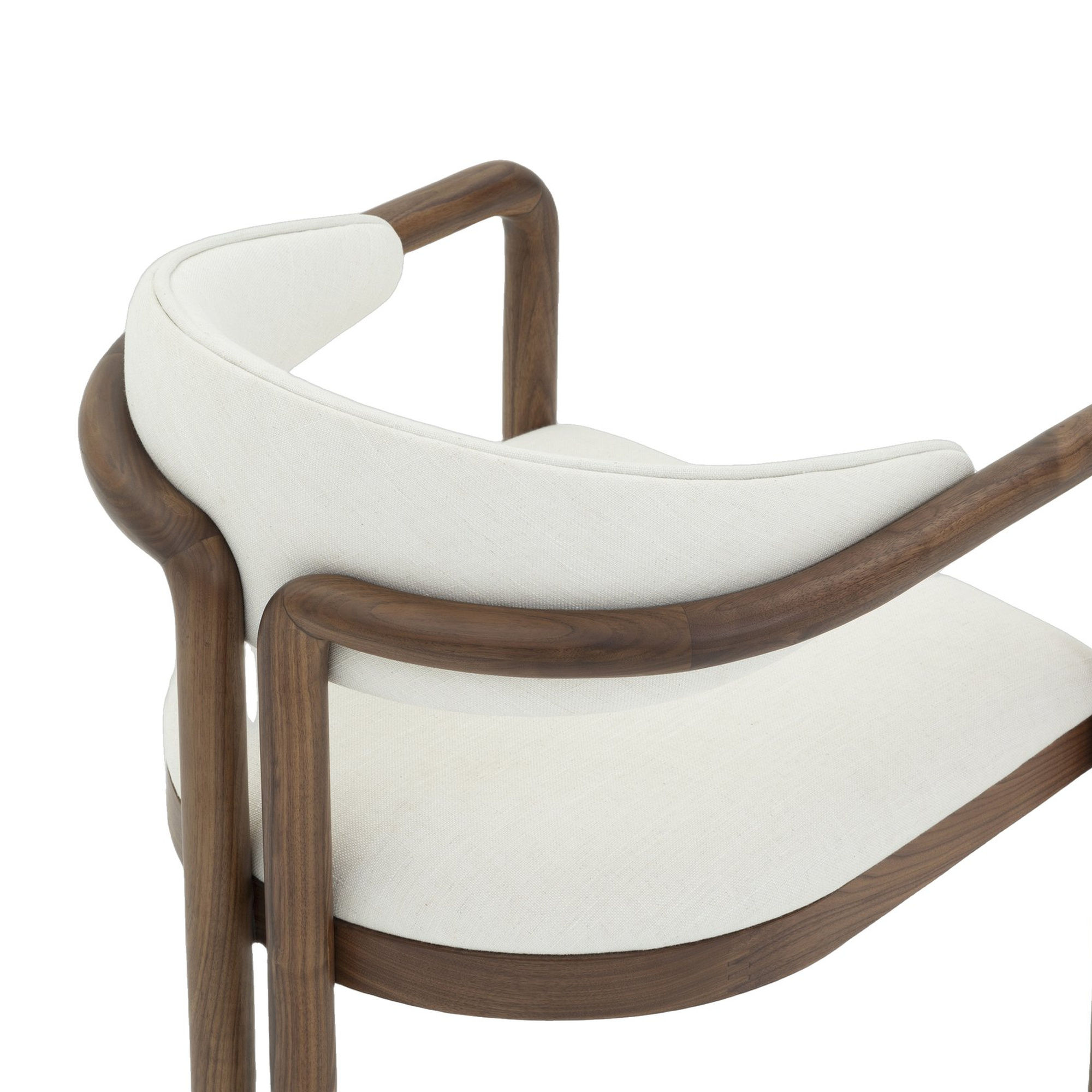 Silla de Comedor Palermo con Brazos, con Estructura de Nogal Natural y Tela Diego Cream - image 7