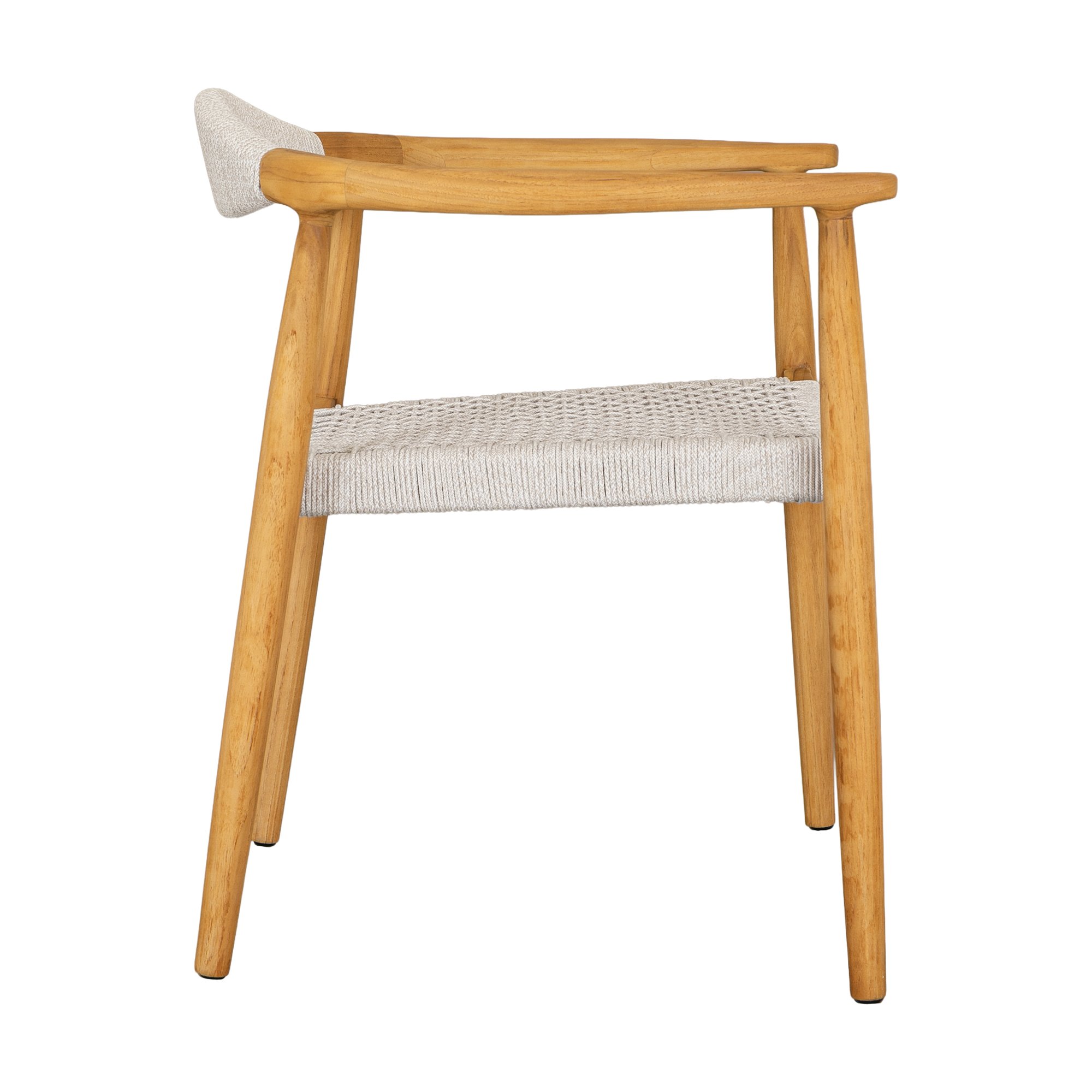 President Dining Chair with Teak Frame and Light Gray Weaving - image 2