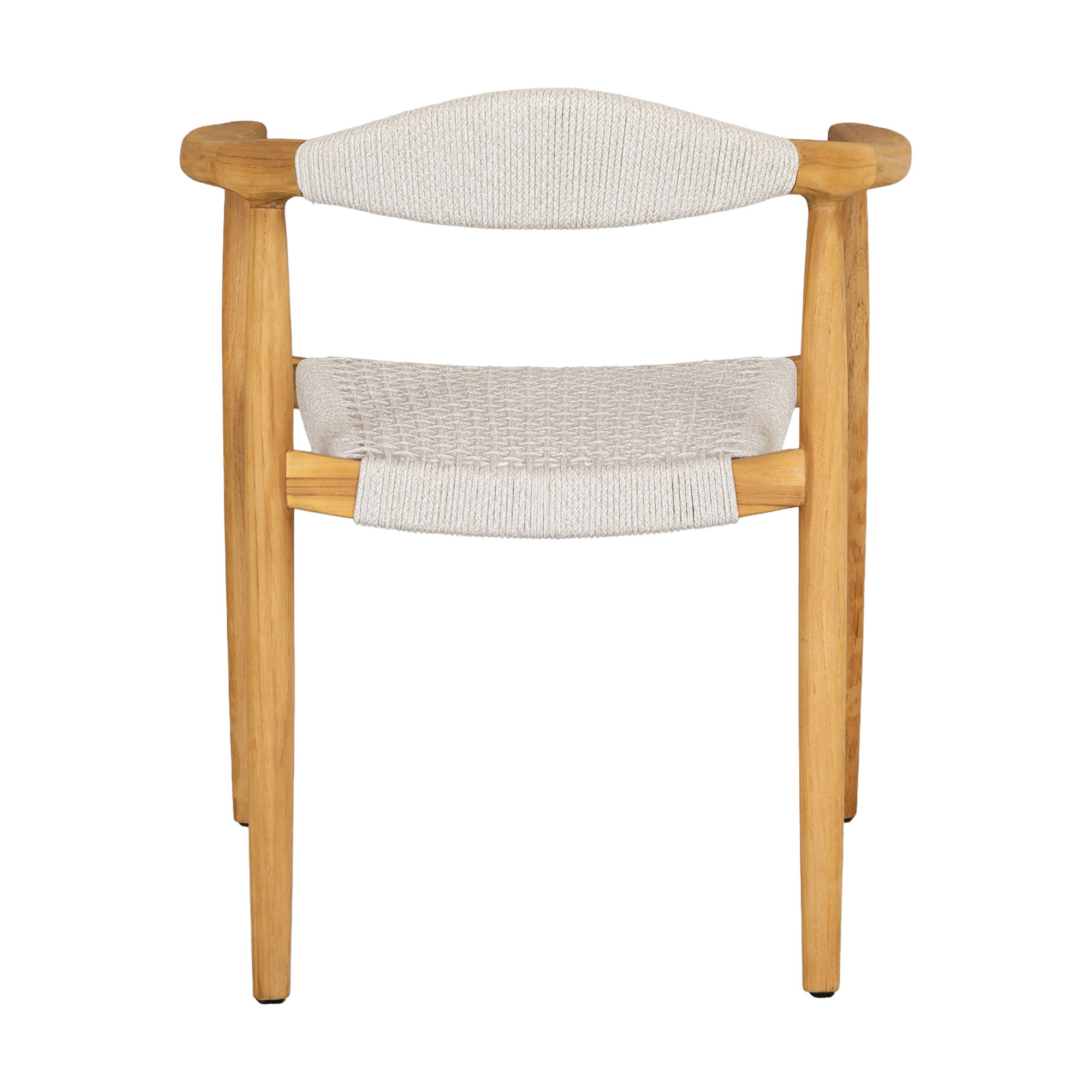 President Dining Chair with Teak Frame and Light Gray Weaving - image 3
