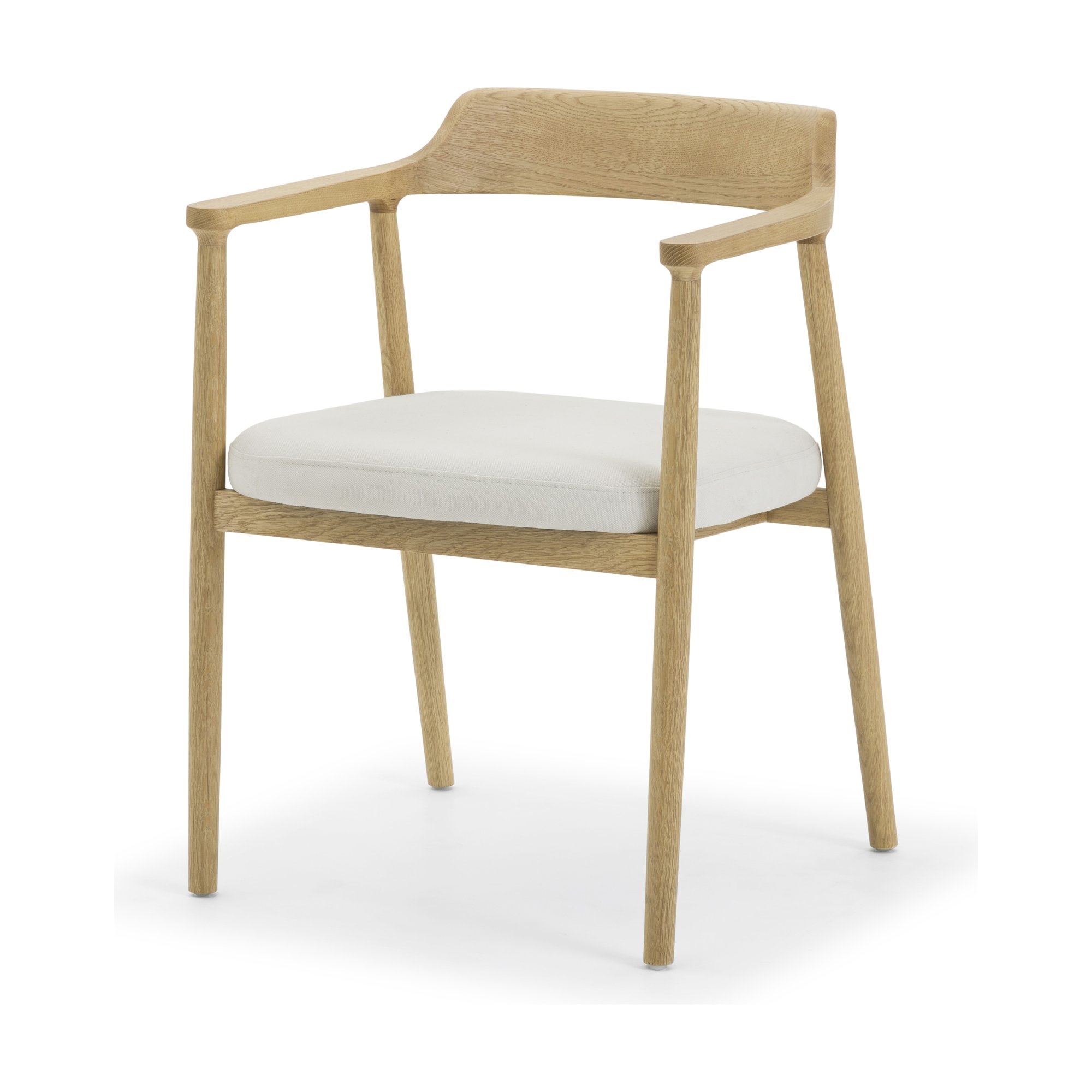 Verona Arm Chair with Natural Rubberwood Frame and Diego Cream Fabric - image 1