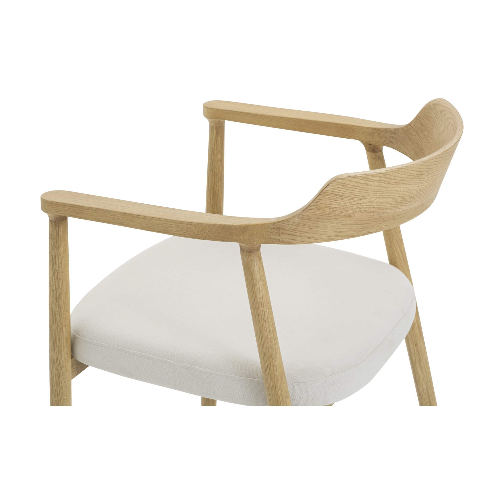 Verona Arm Chair with Natural Rubberwood Frame and Diego Cream Fabric - image 2