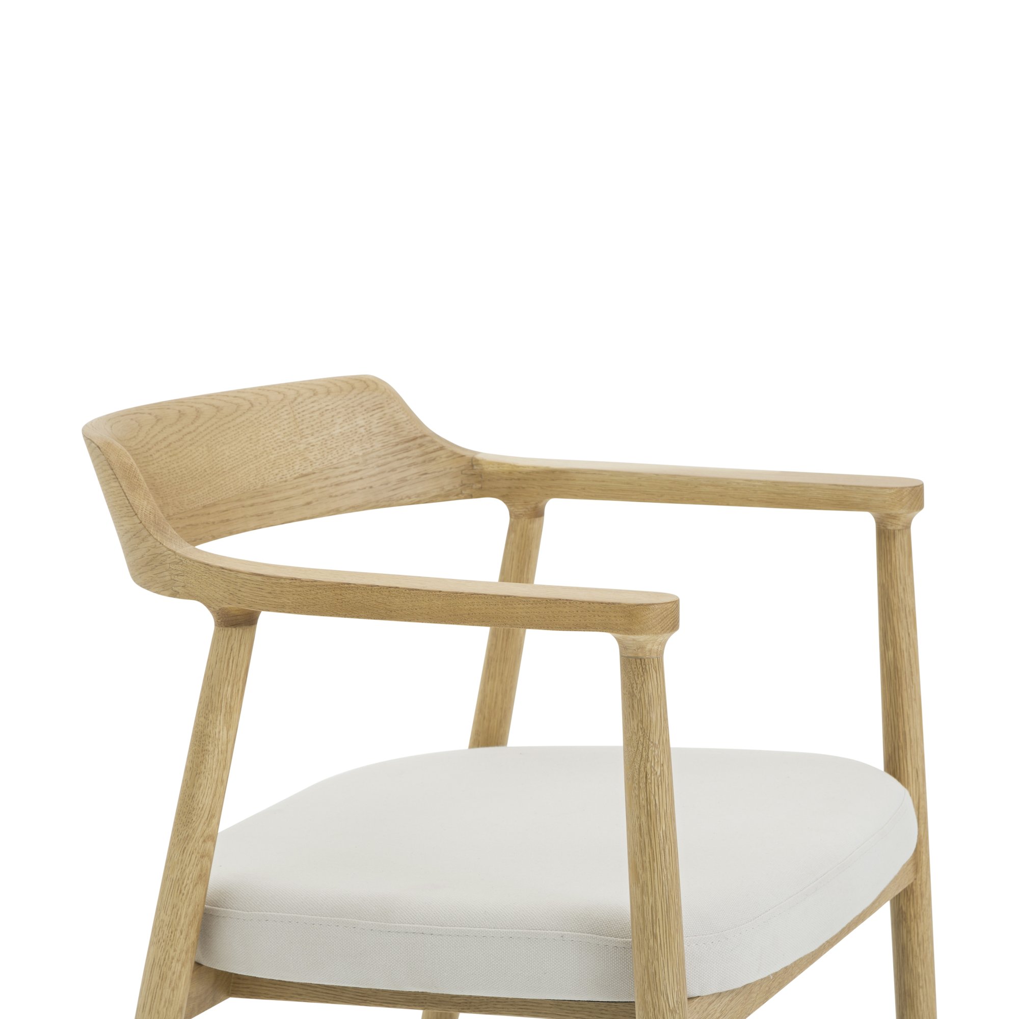 Verona Arm Chair with Natural Rubberwood Frame and Diego Cream Fabric - image 3