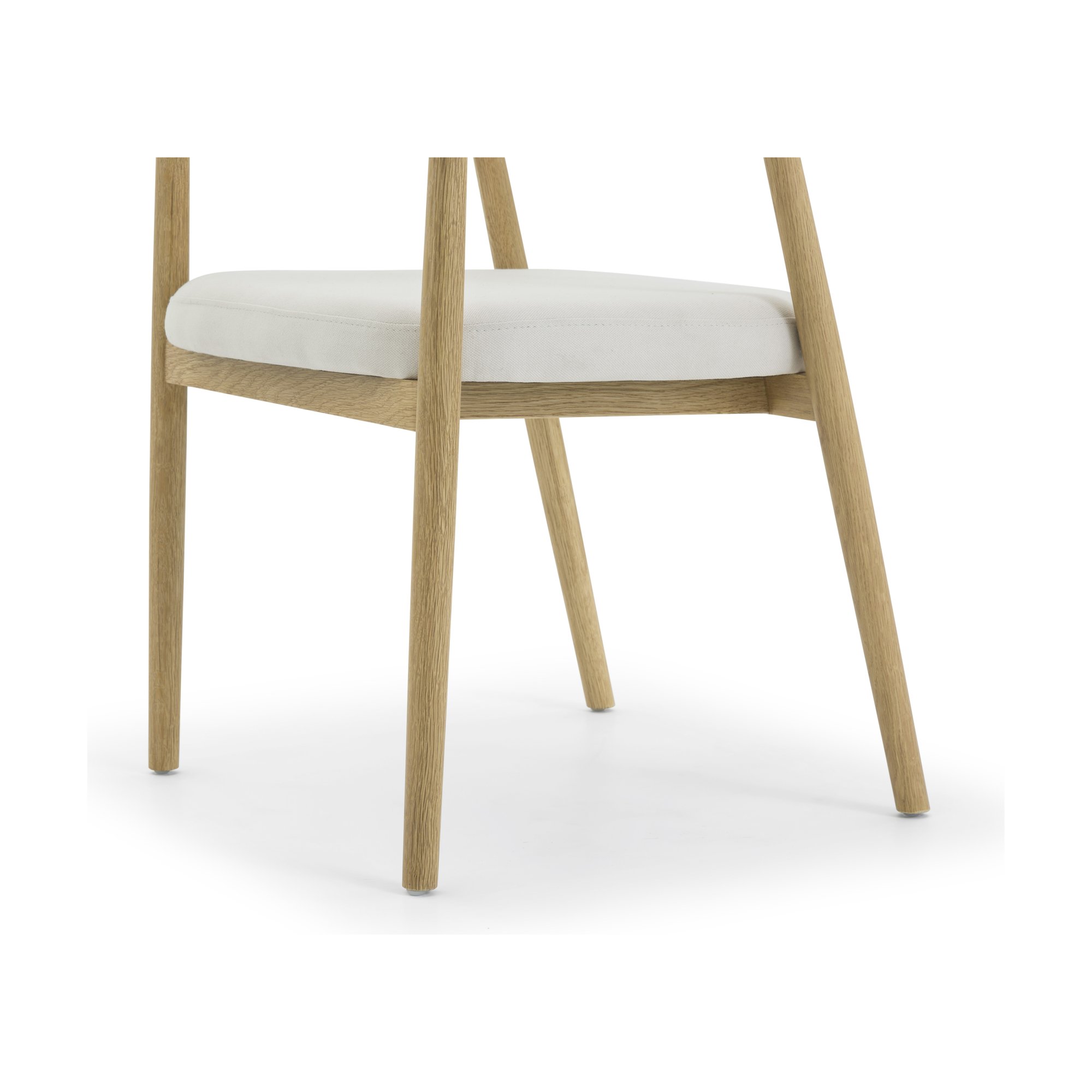 Verona Arm Chair with Natural Rubberwood Frame and Diego Cream Fabric - image 4