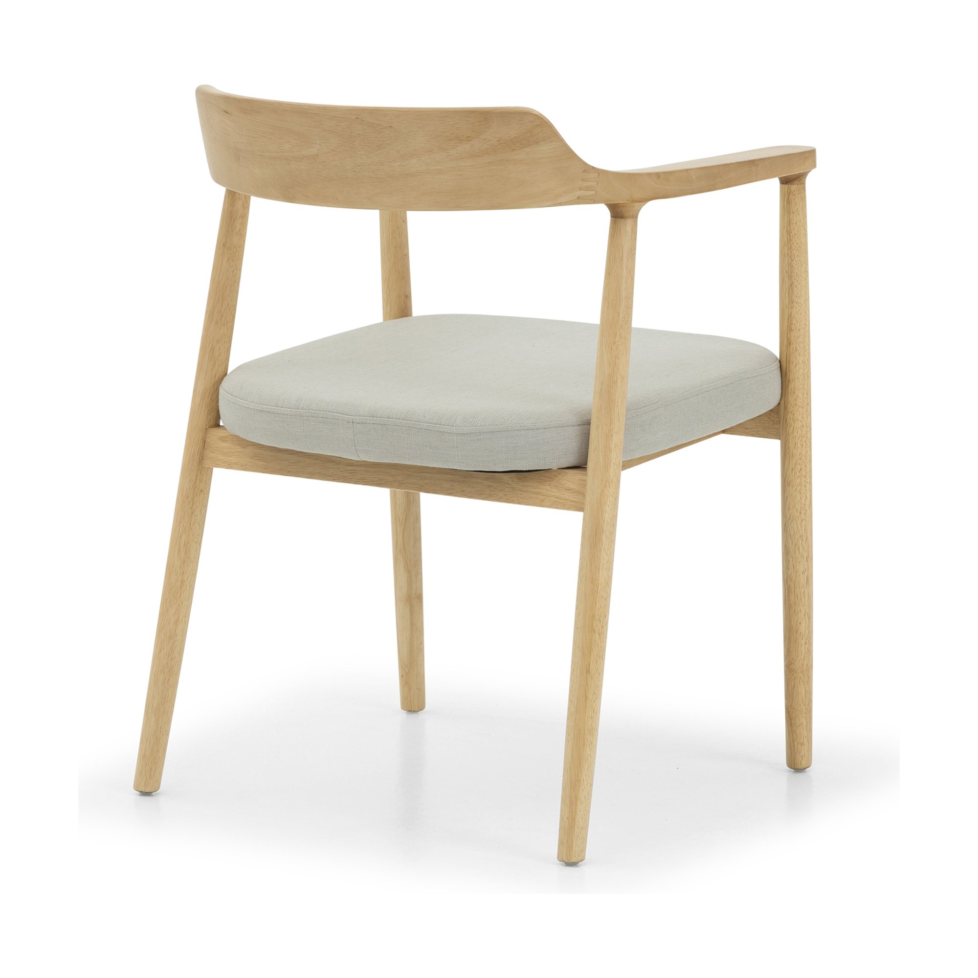 Silla de Comedor Verona con Brazos, con Estructura de Rubberwood Natural y Tela Diego Mineral - image 2