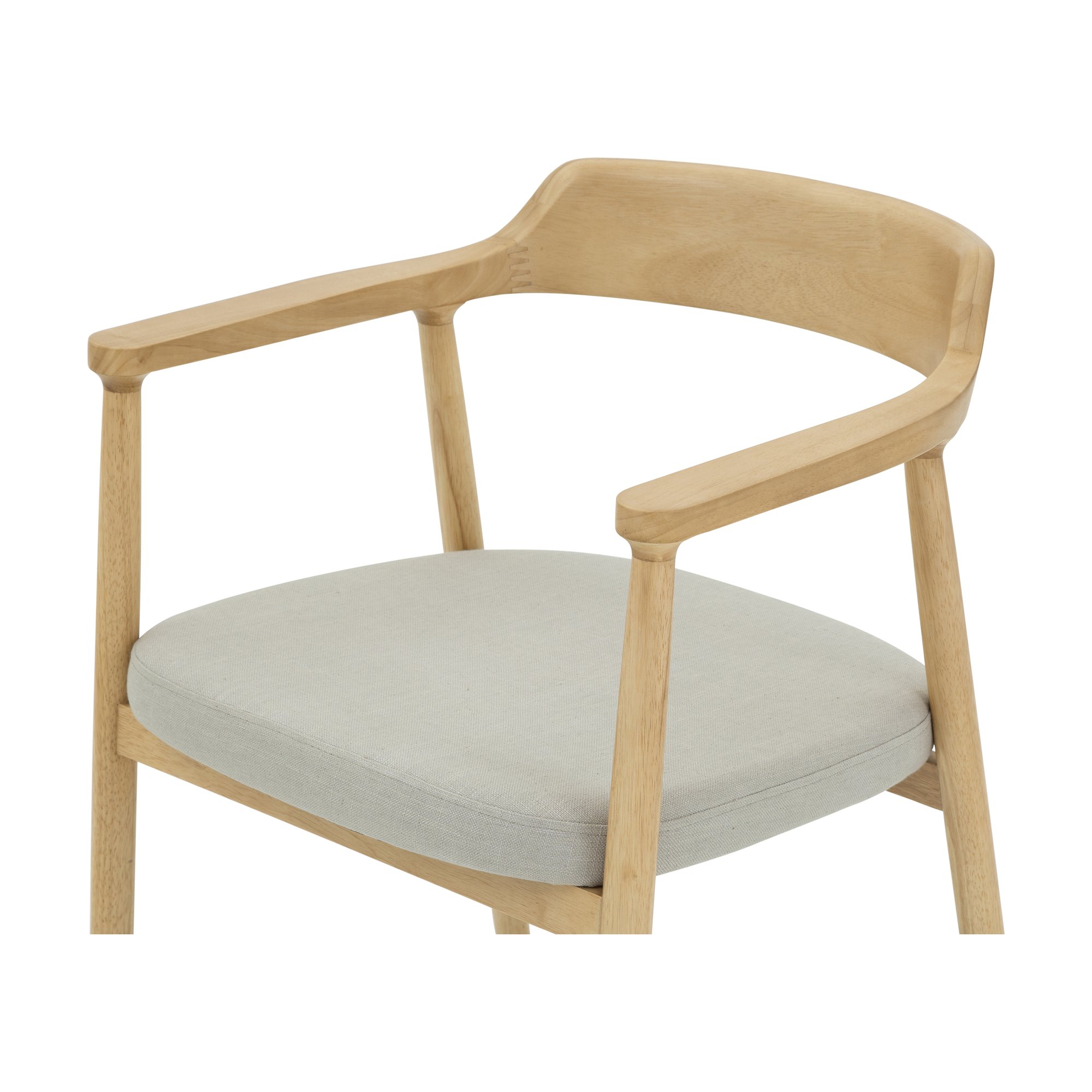 Silla de Comedor Verona con Brazos, con Estructura de Rubberwood Natural y Tela Diego Mineral - image 3