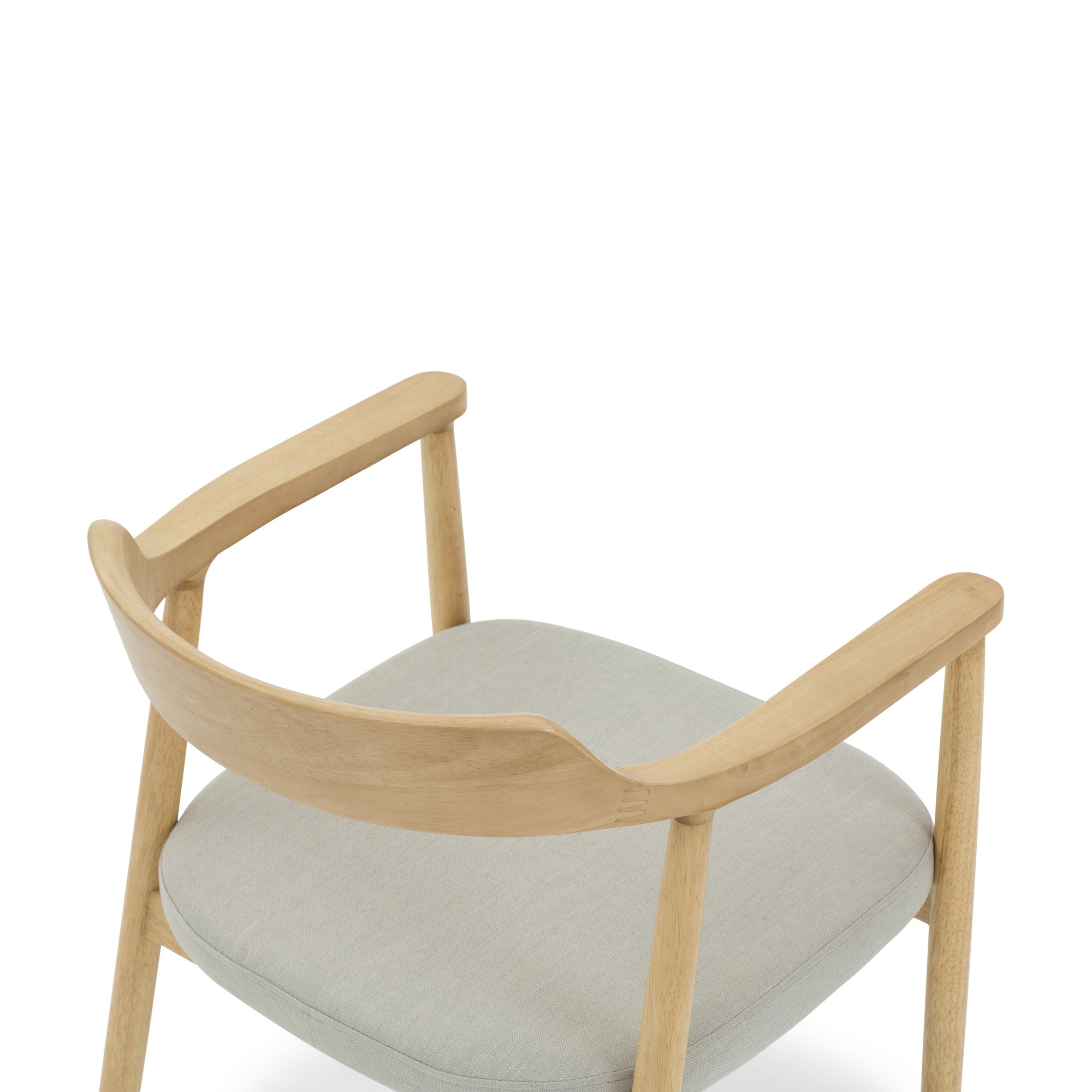 Silla de Comedor Verona con Brazos, con Estructura de Rubberwood Natural y Tela Diego Mineral - image 5