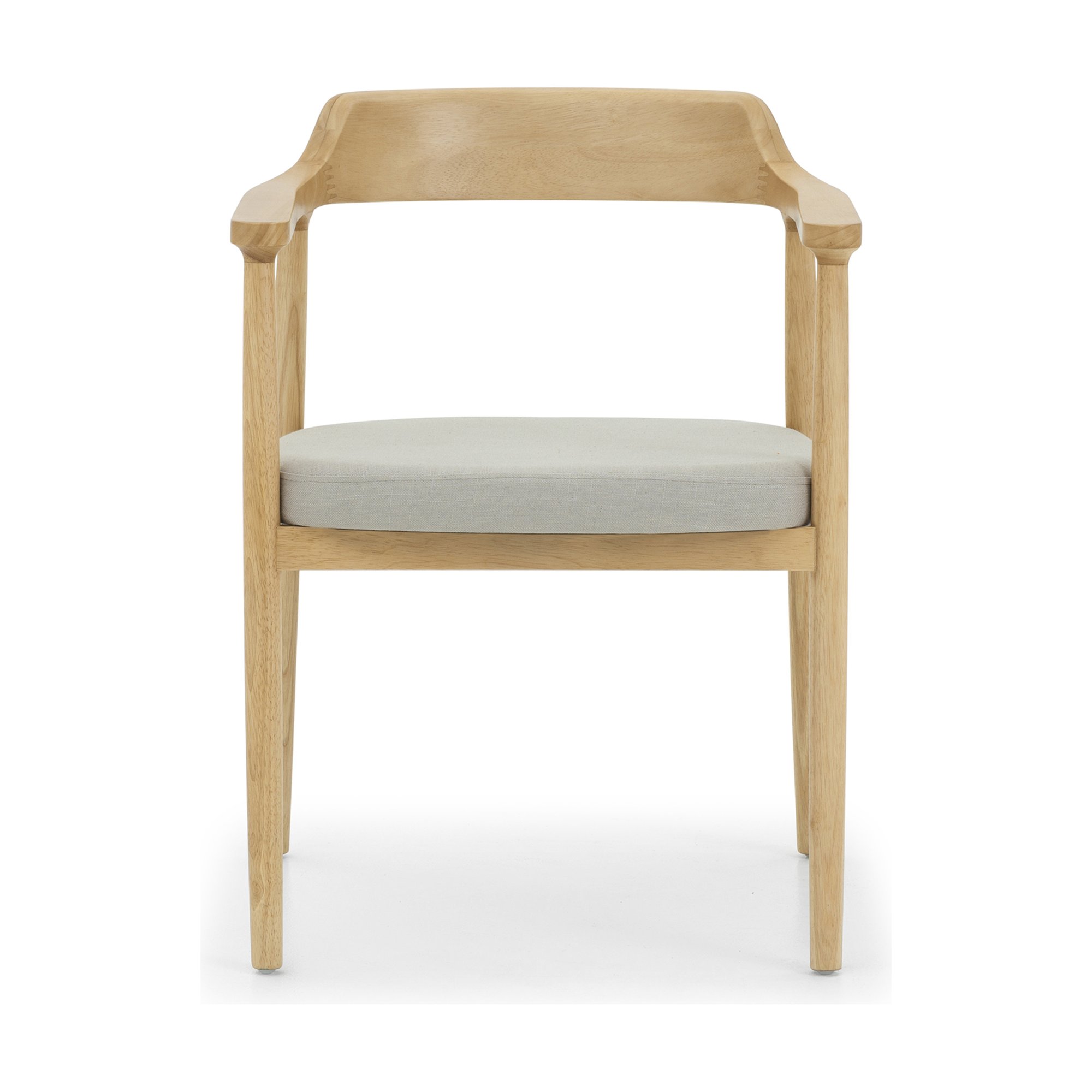 Silla de Comedor Verona con Brazos, con Estructura de Rubberwood Natural y Tela Diego Mineral - image 6
